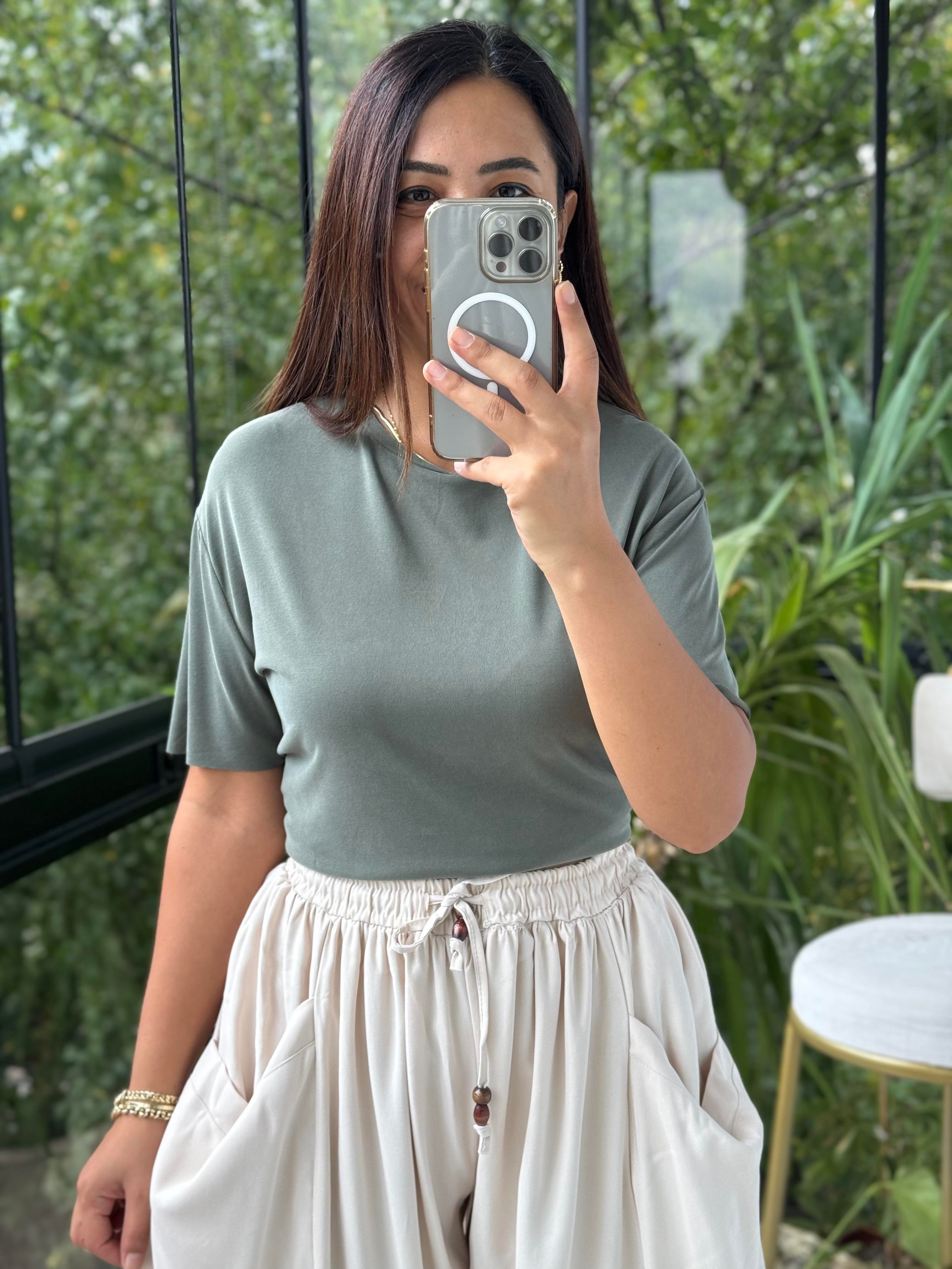  Oysho Tişört Haki Yeşili