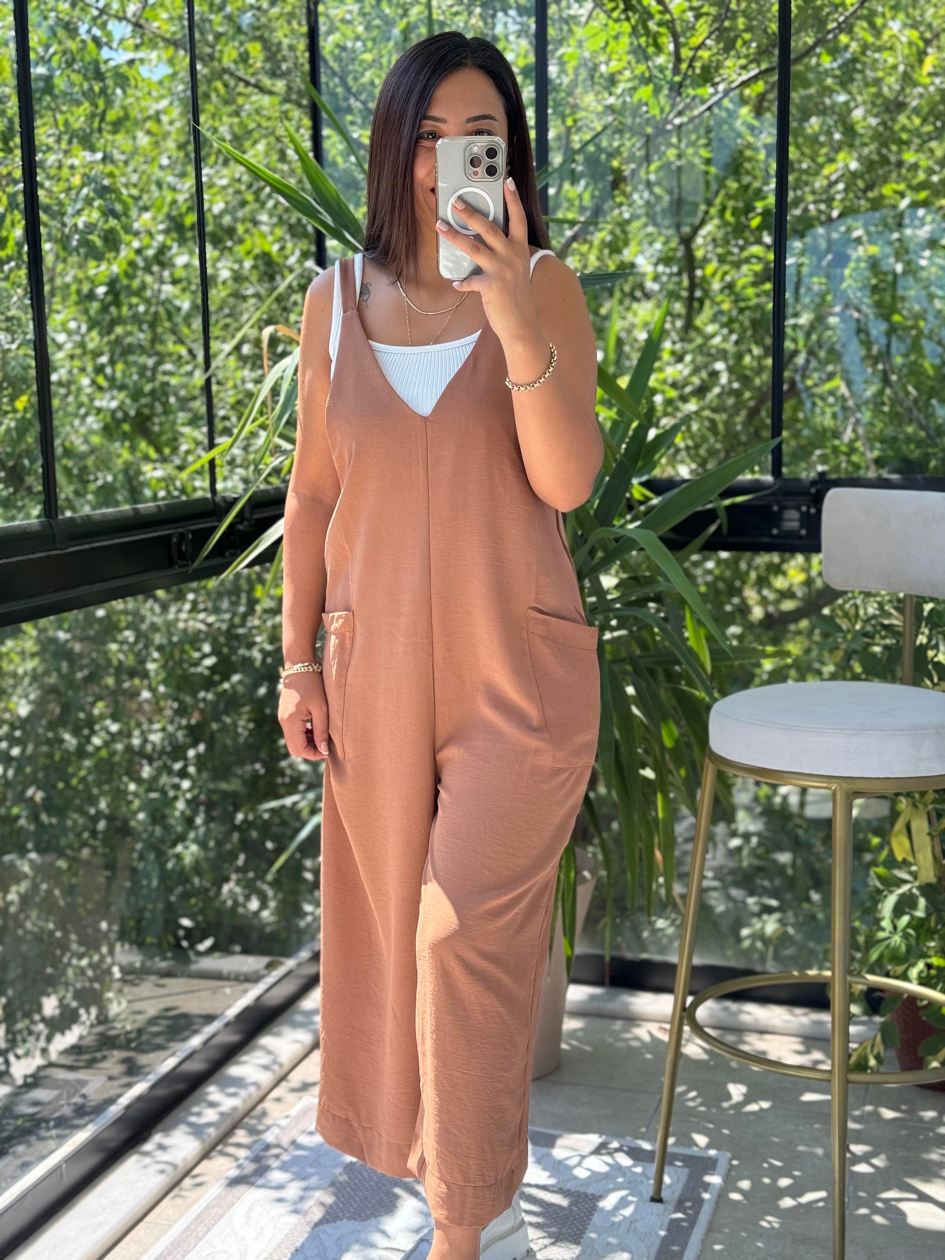 Aerobin Kumaş Tulum Çikolata