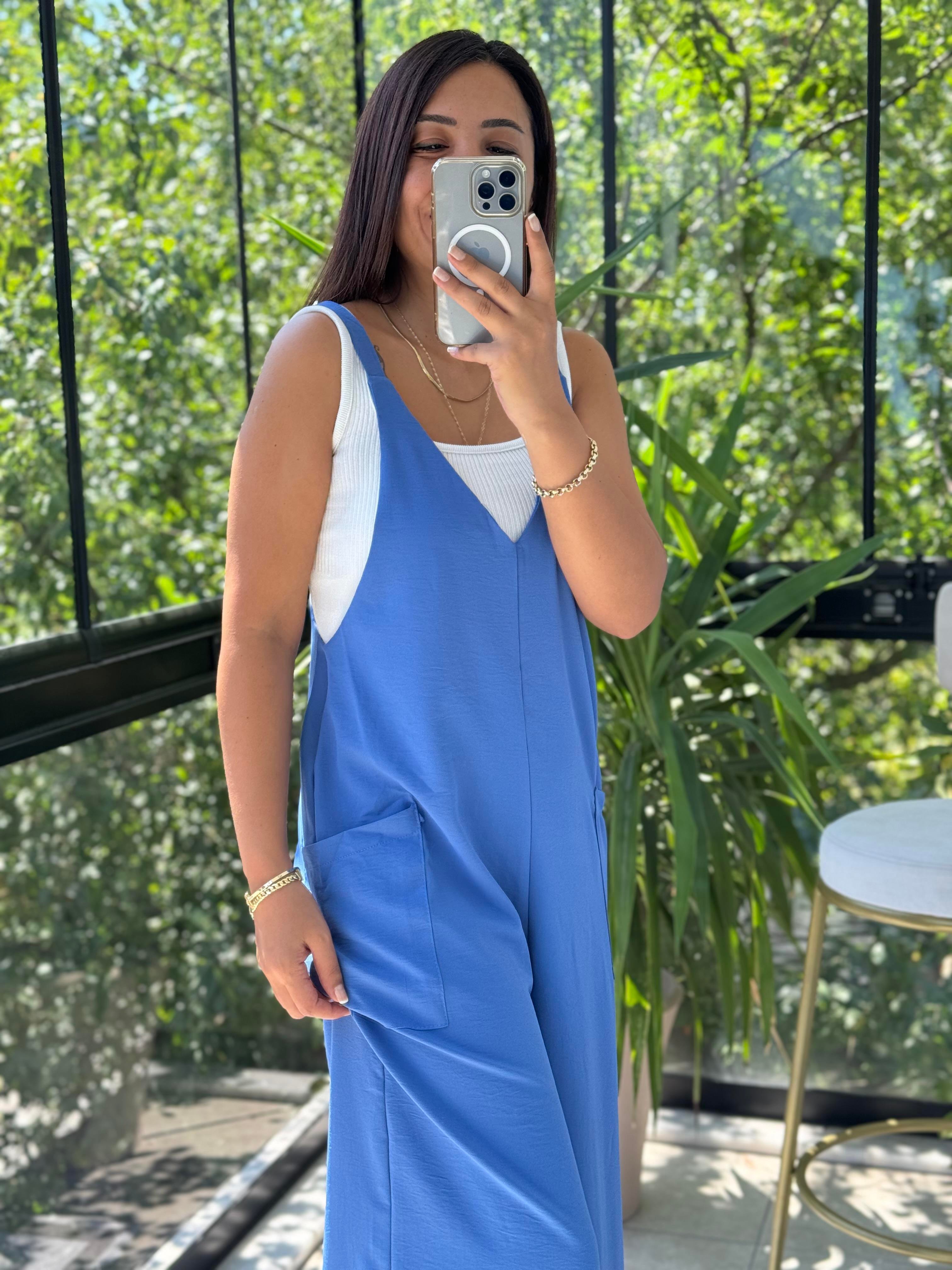 Aerobin Kumaş Tulum Mavi