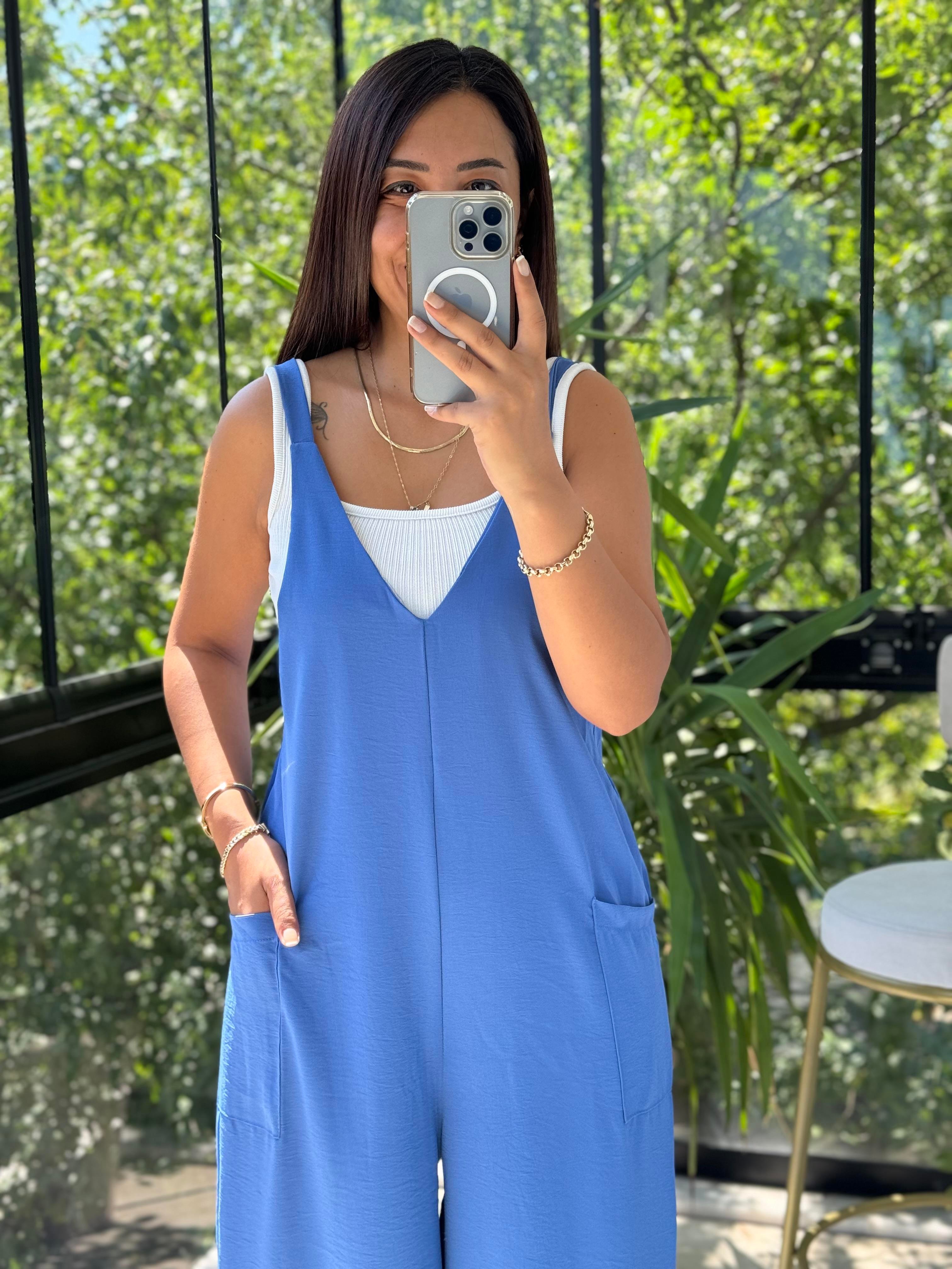 Aerobin Kumaş Tulum Mavi