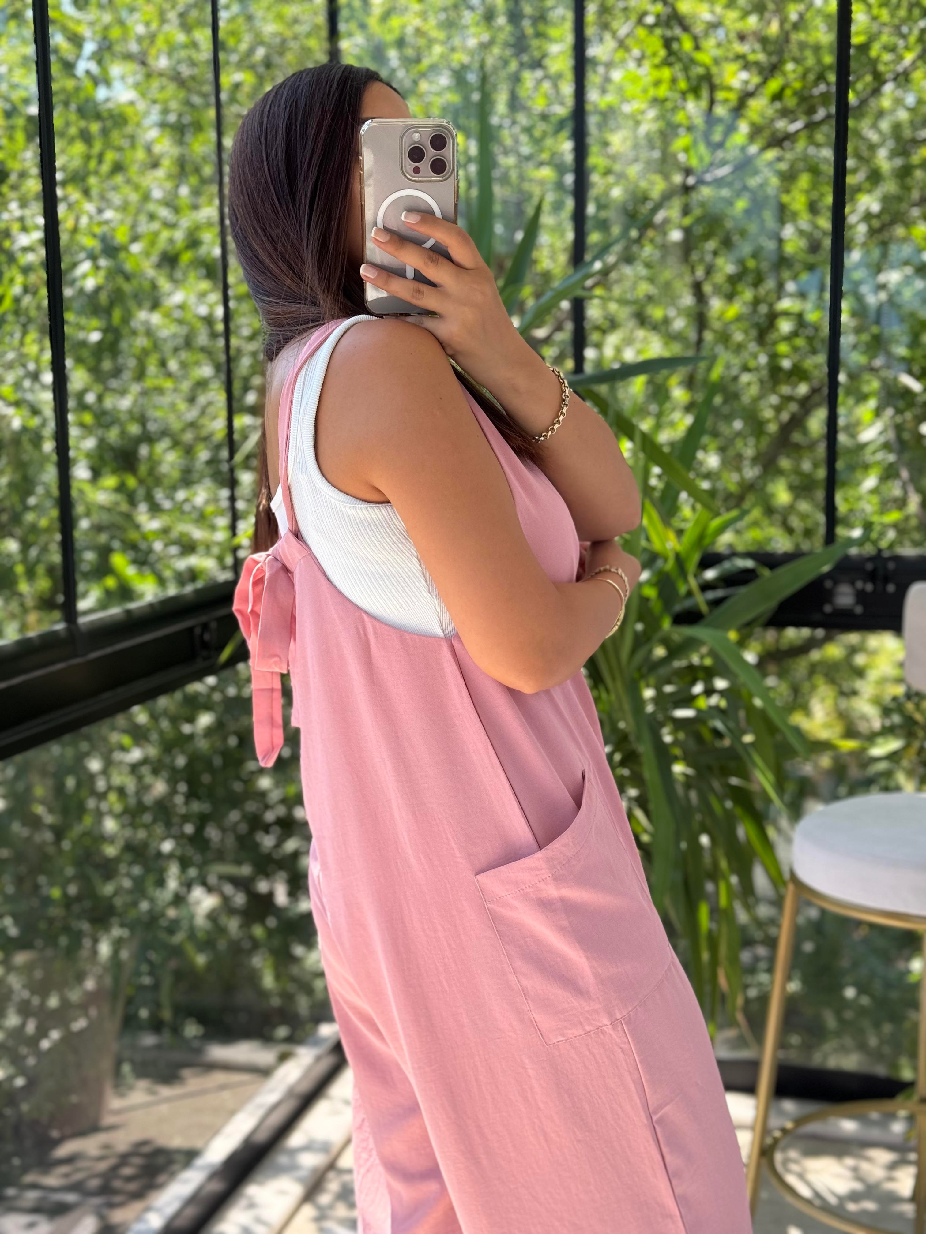 Aerobin Kumaş Tulum Pudra