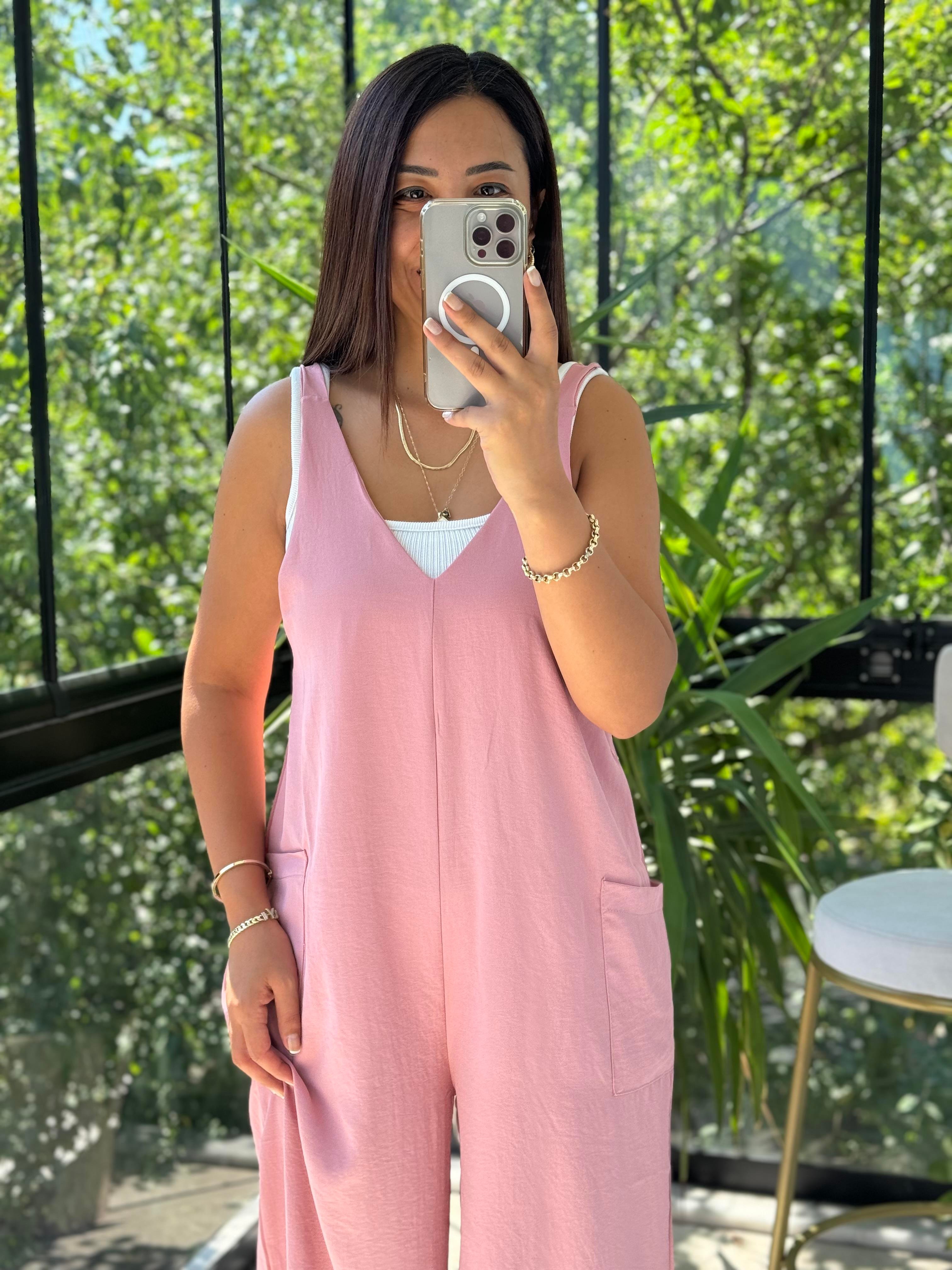 Aerobin Kumaş Tulum Pudra