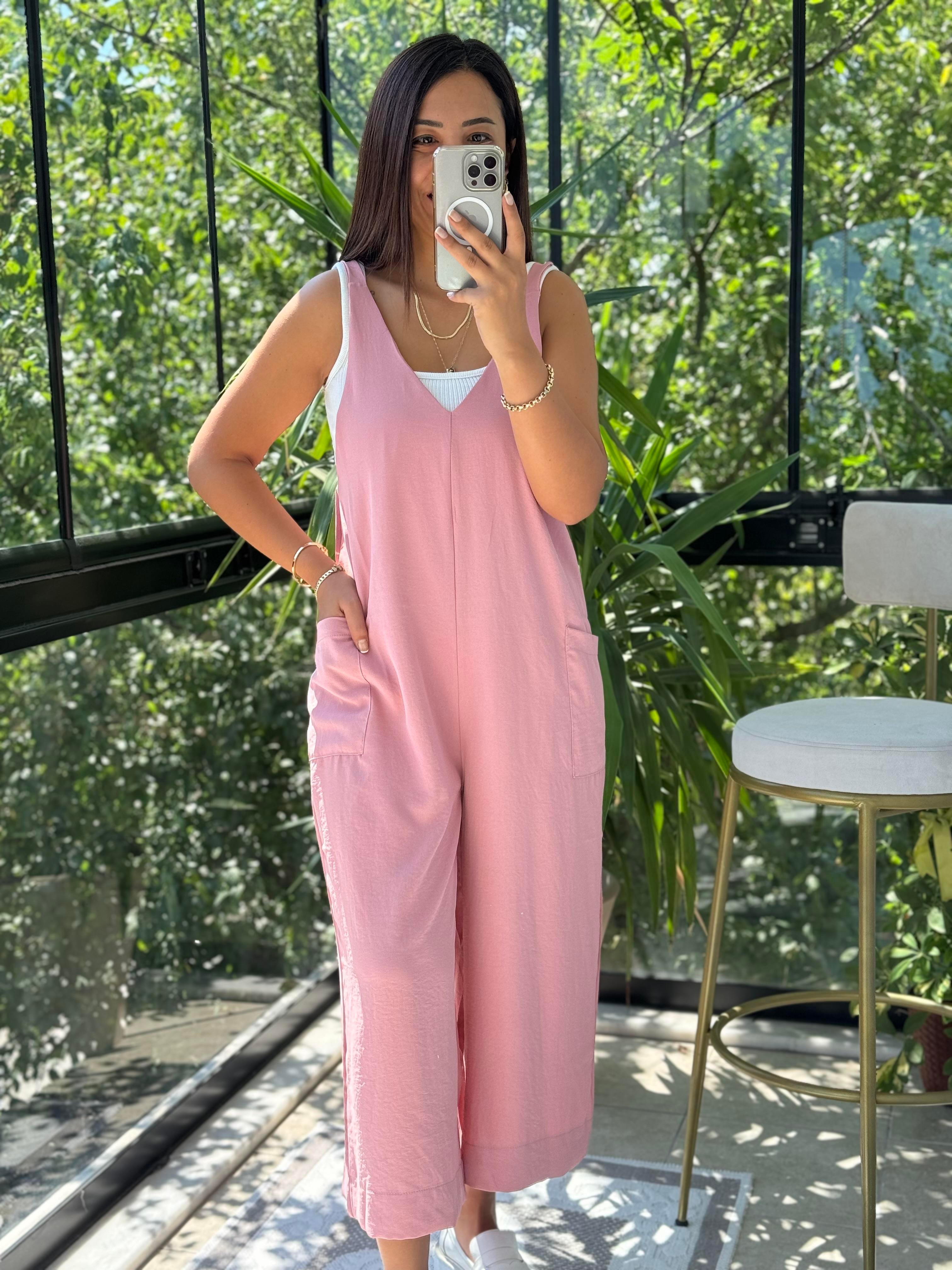 Aerobin Kumaş Tulum Pudra