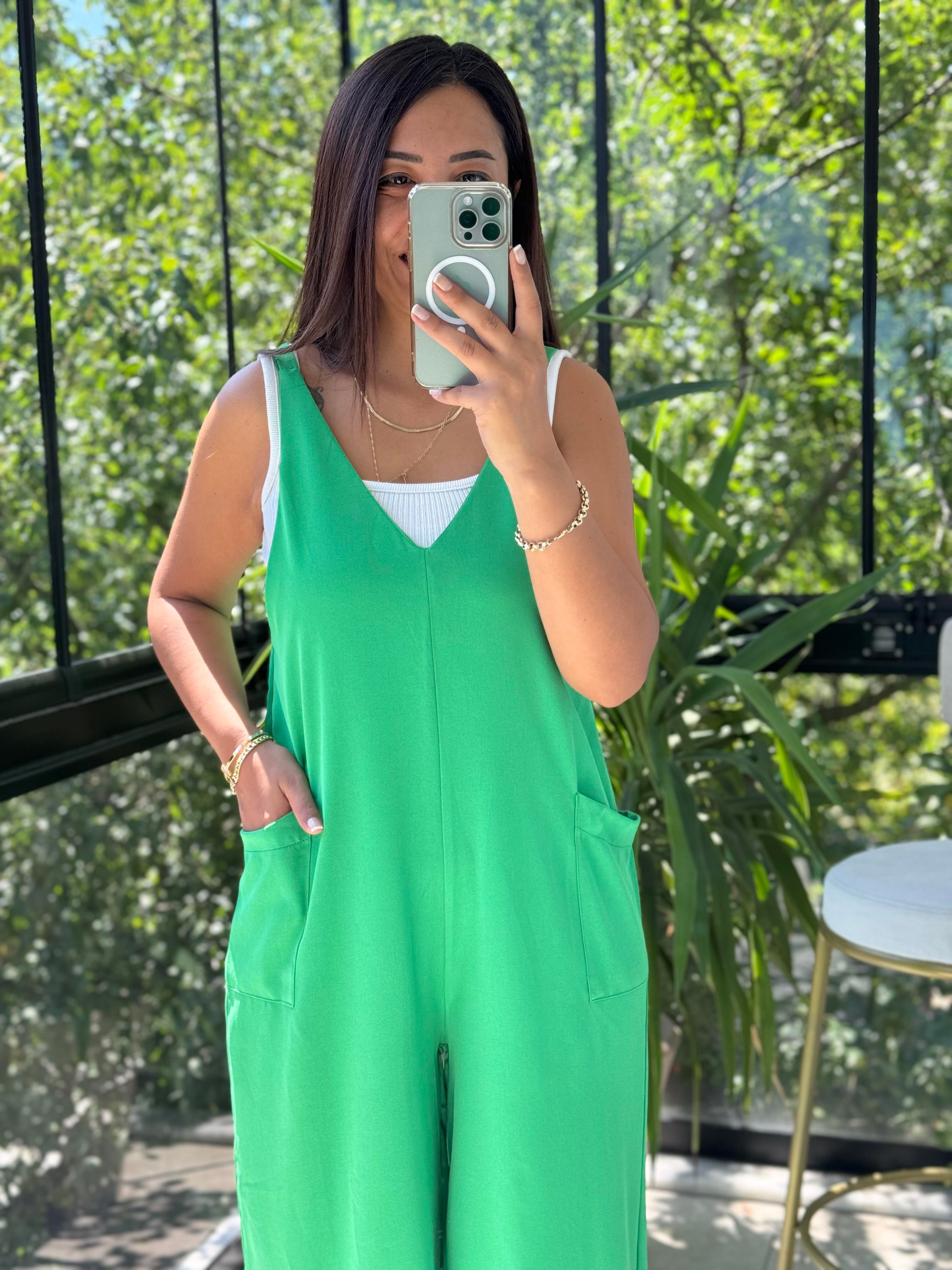 Aerobin Kumaş Tulum Yeşil