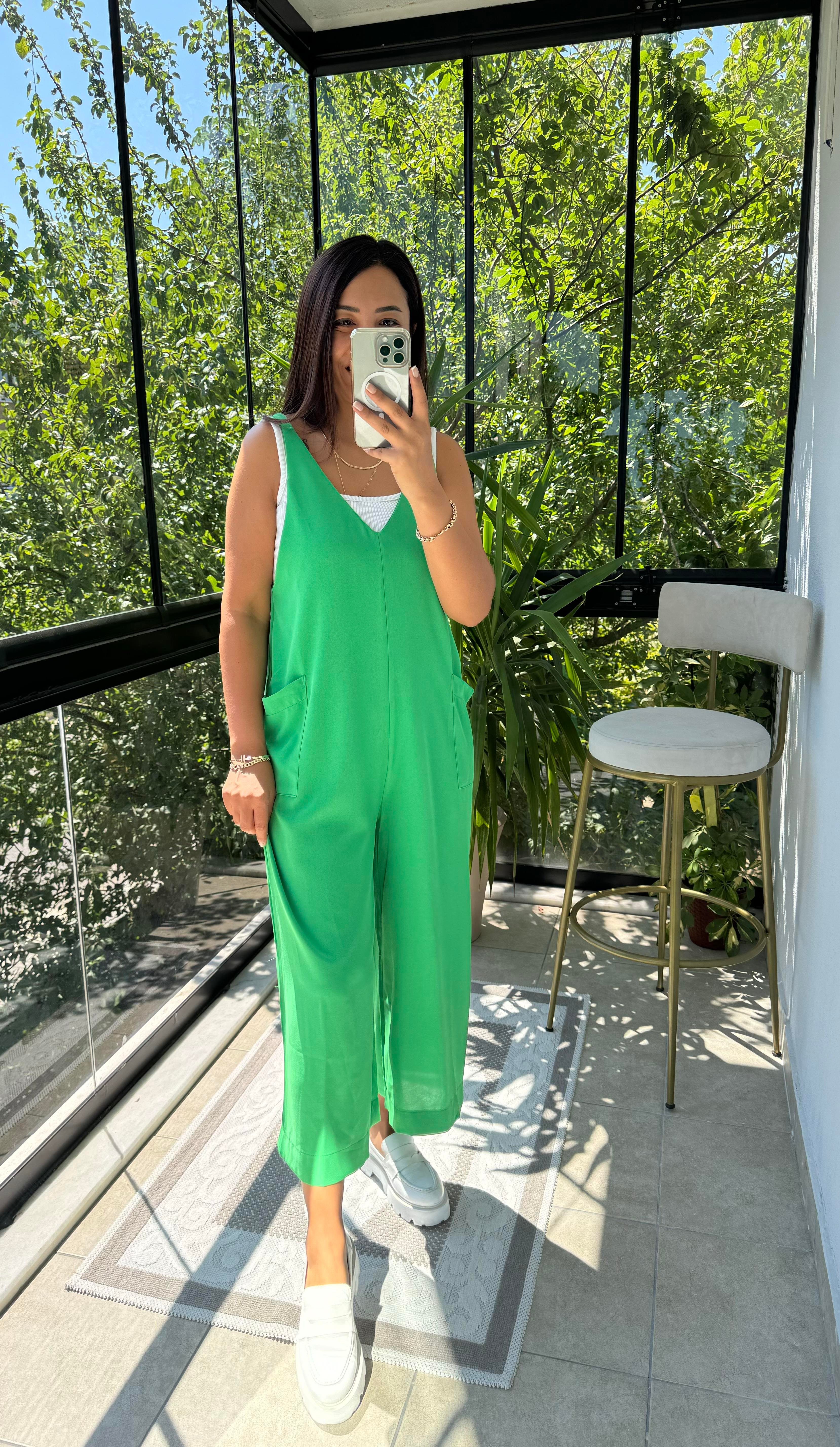 Aerobin Kumaş Tulum Yeşil