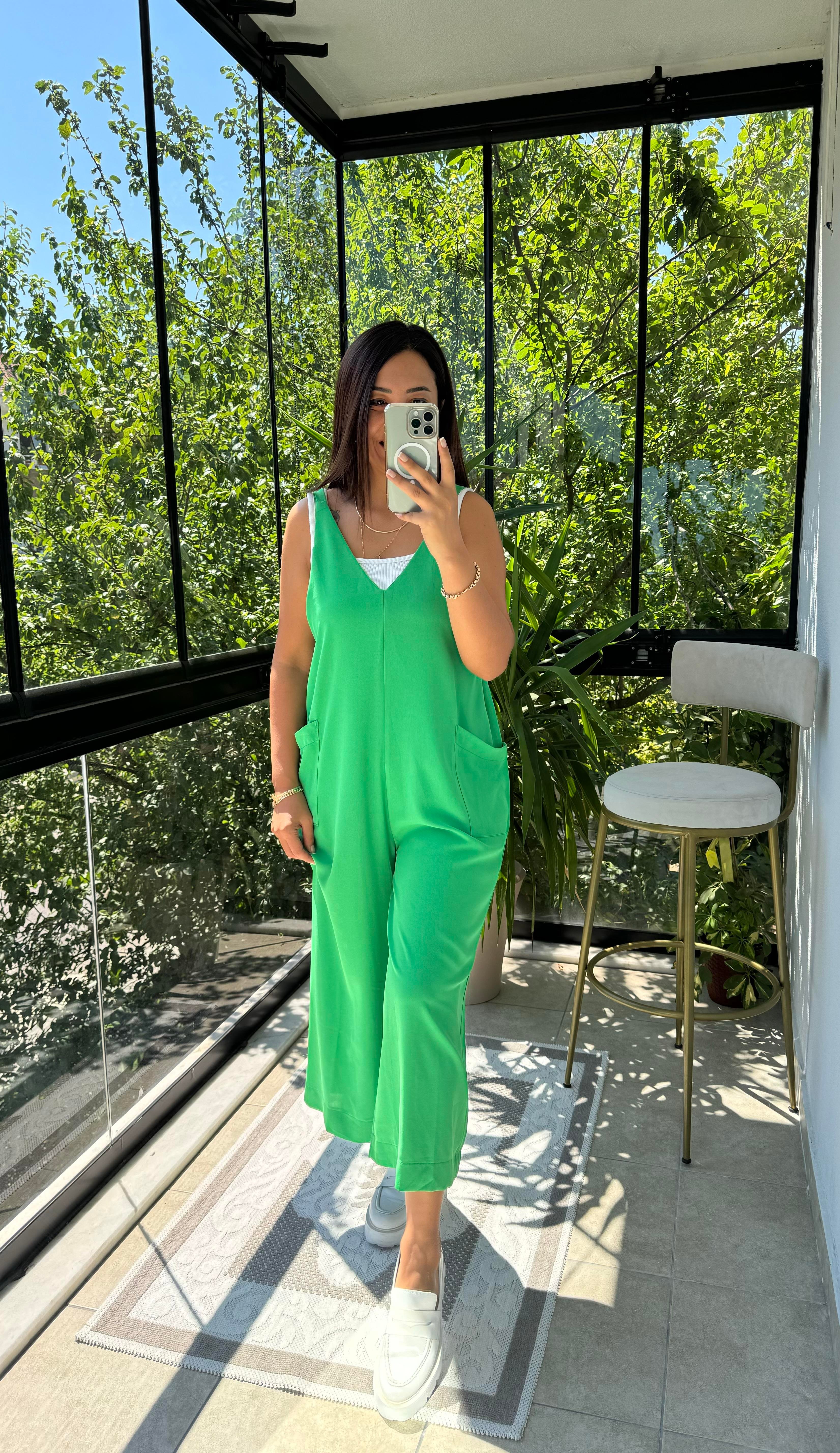 Aerobin Kumaş Tulum Yeşil