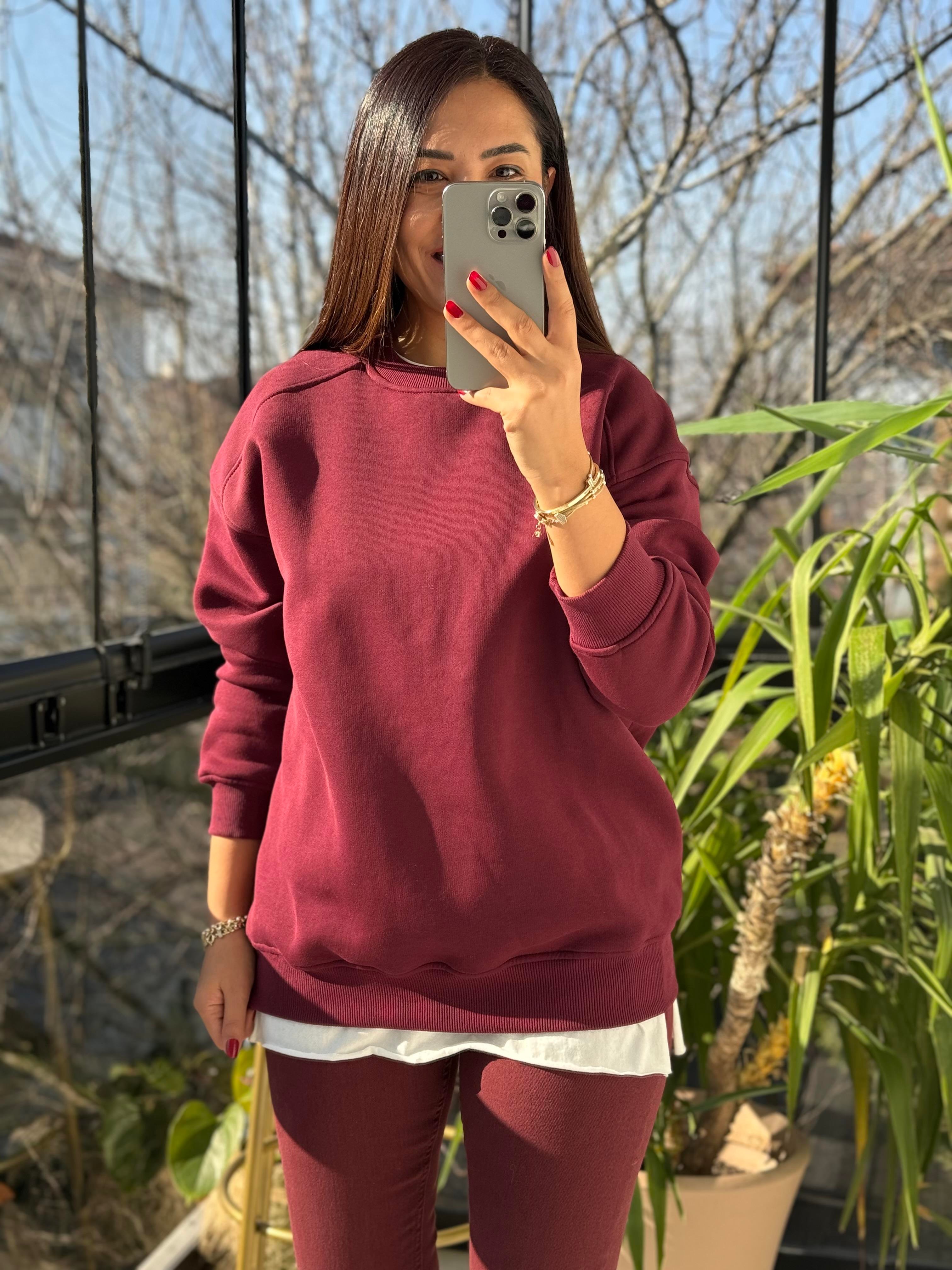 Basic Sweatshirt Bordo