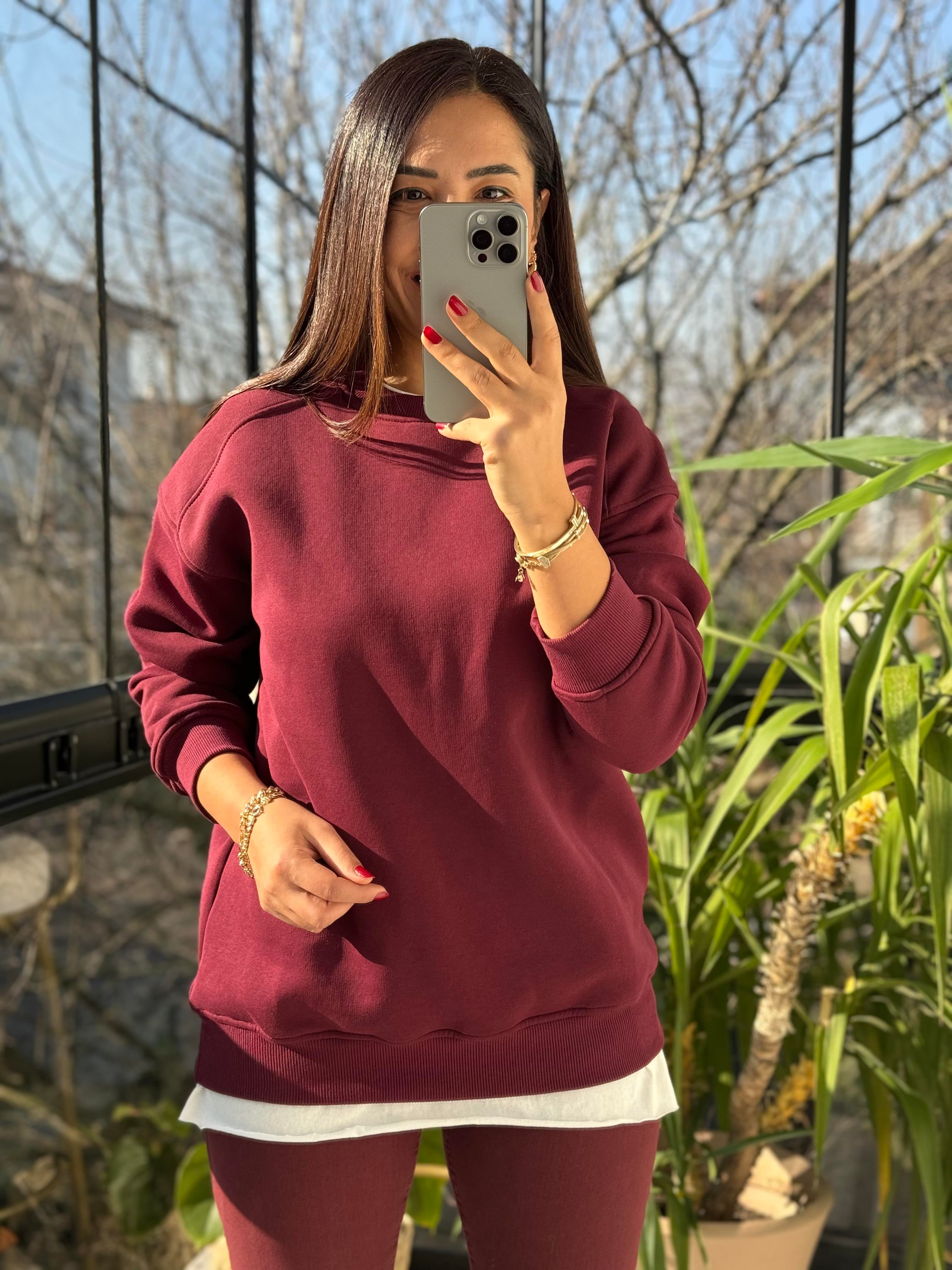 Basic Sweatshirt Bordo