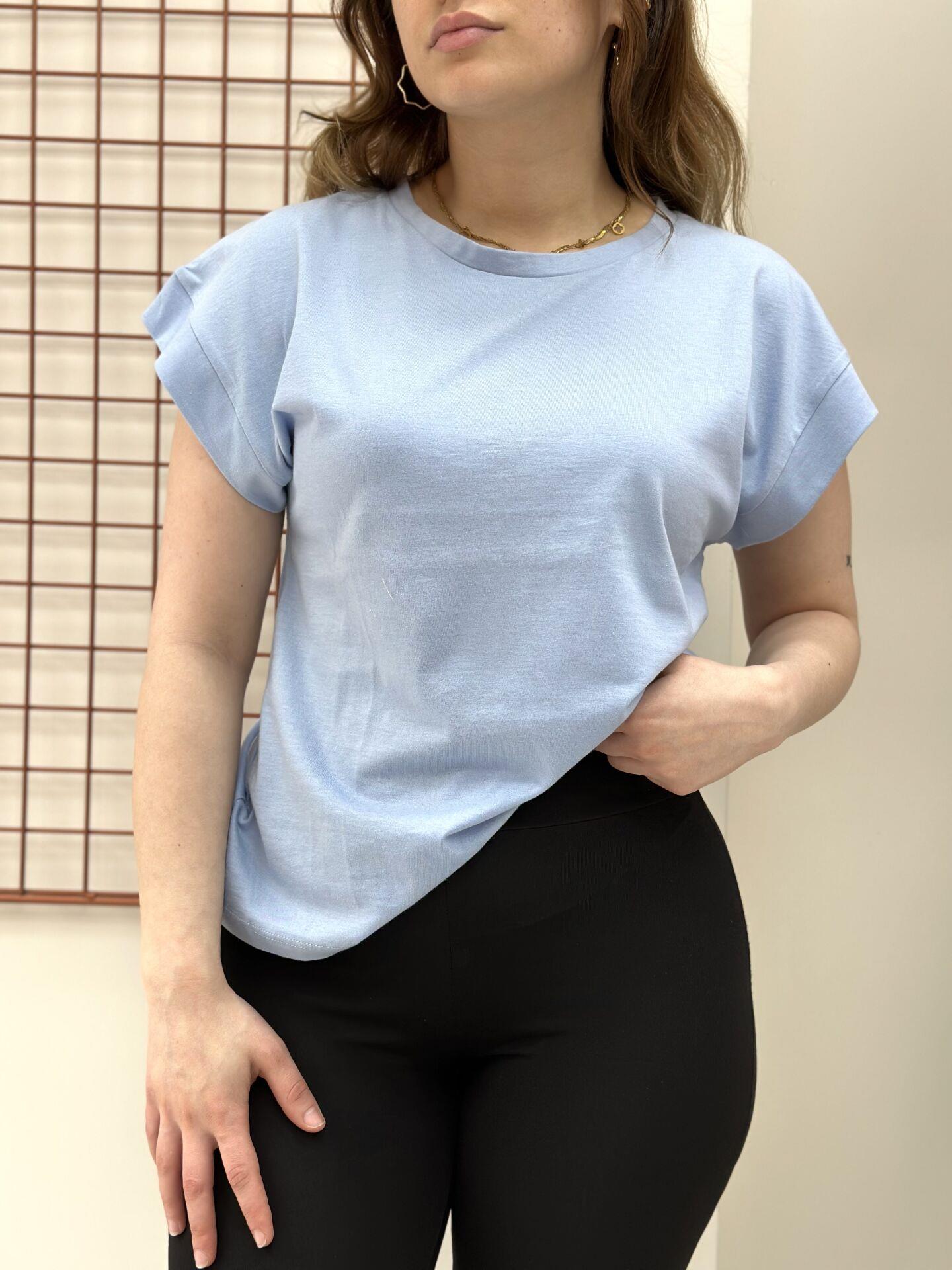 Bebe Mavi Bisiklet yaka Tişört