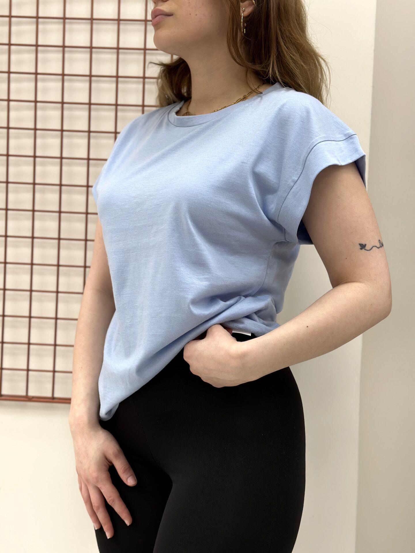 Bebe Mavi Bisiklet yaka Tişört