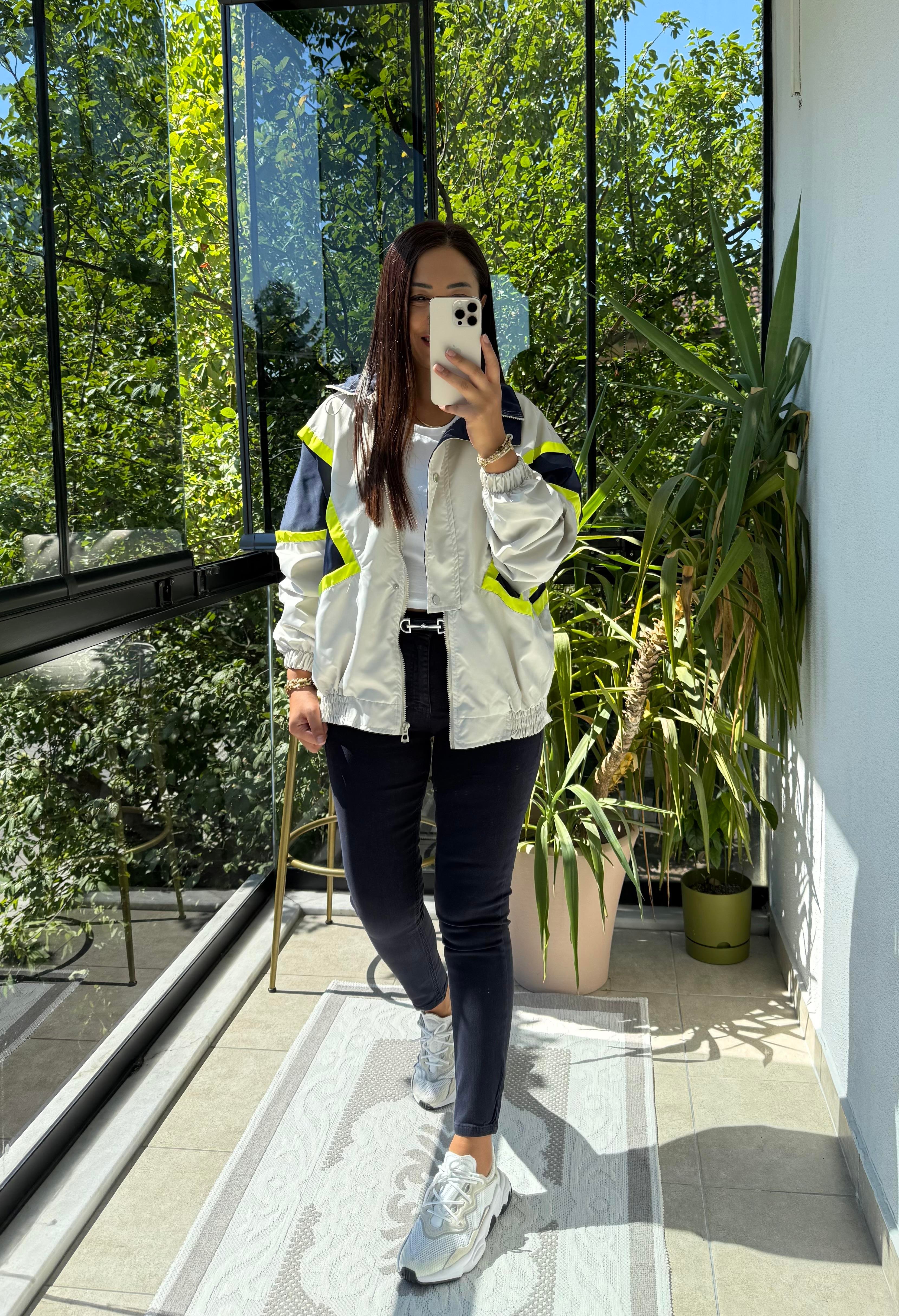 Block Renkli Oversize Ceket Taş