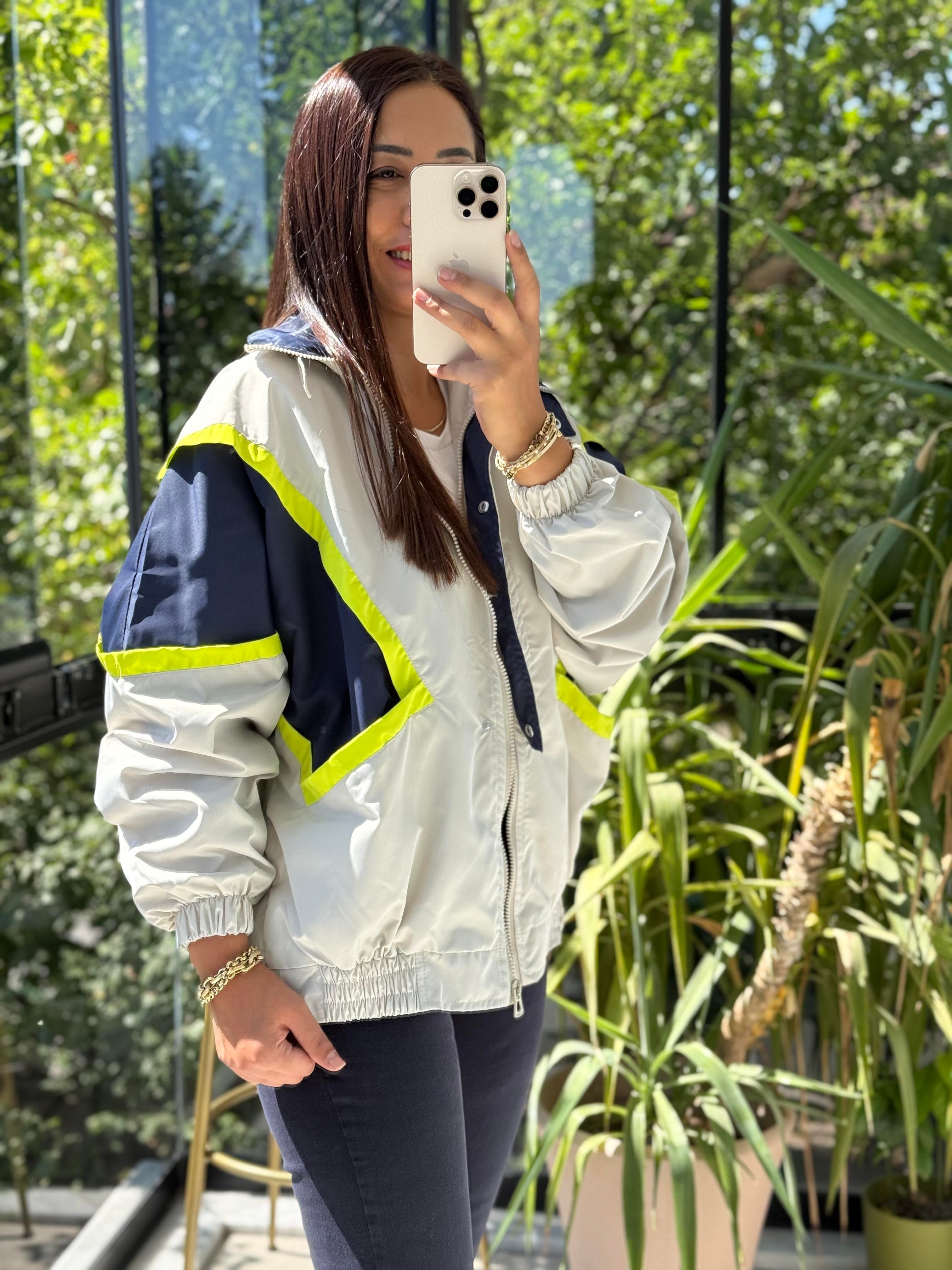 Block Renkli Oversize Ceket Taş