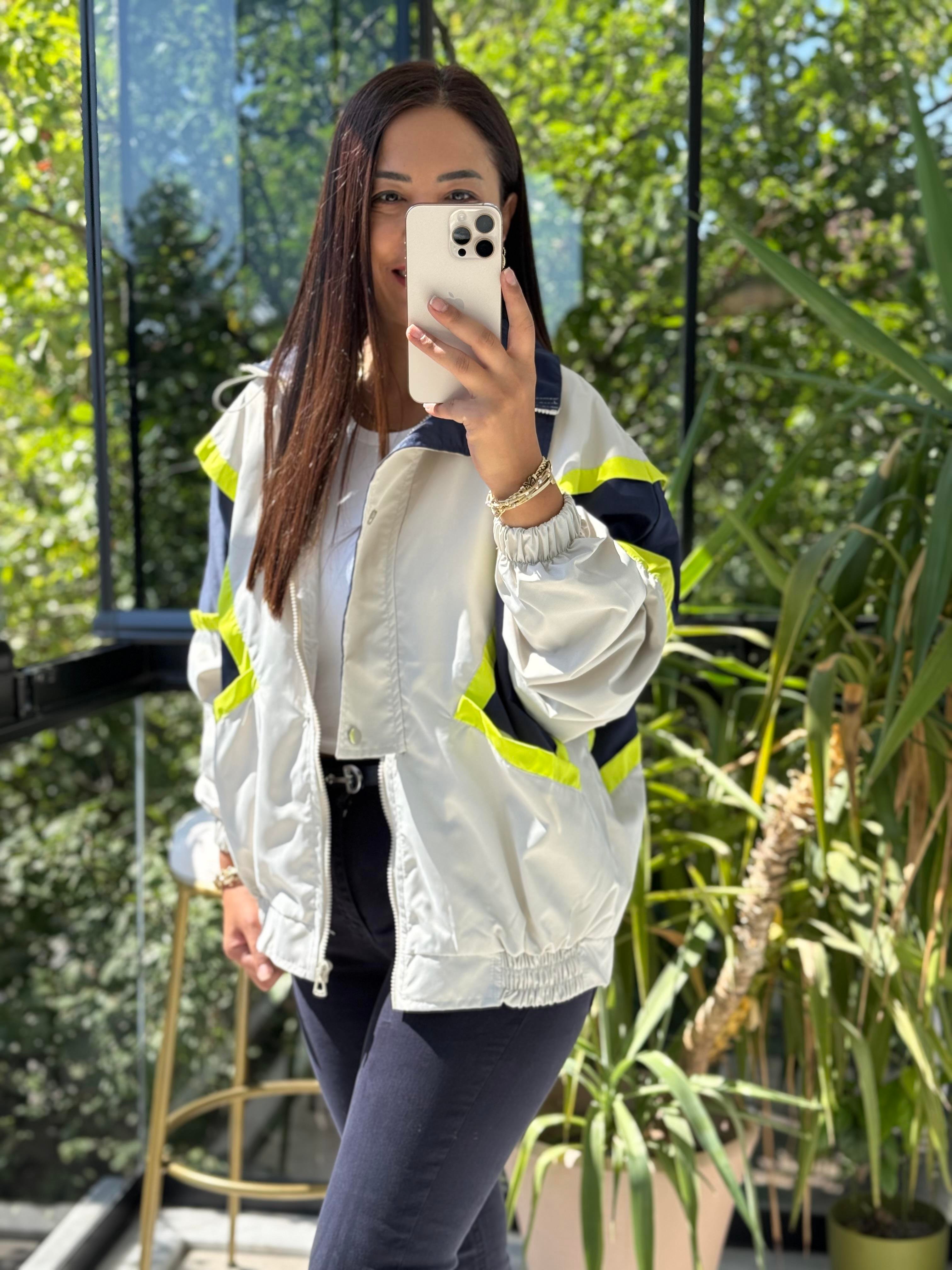 Block Renkli Oversize Ceket Taş