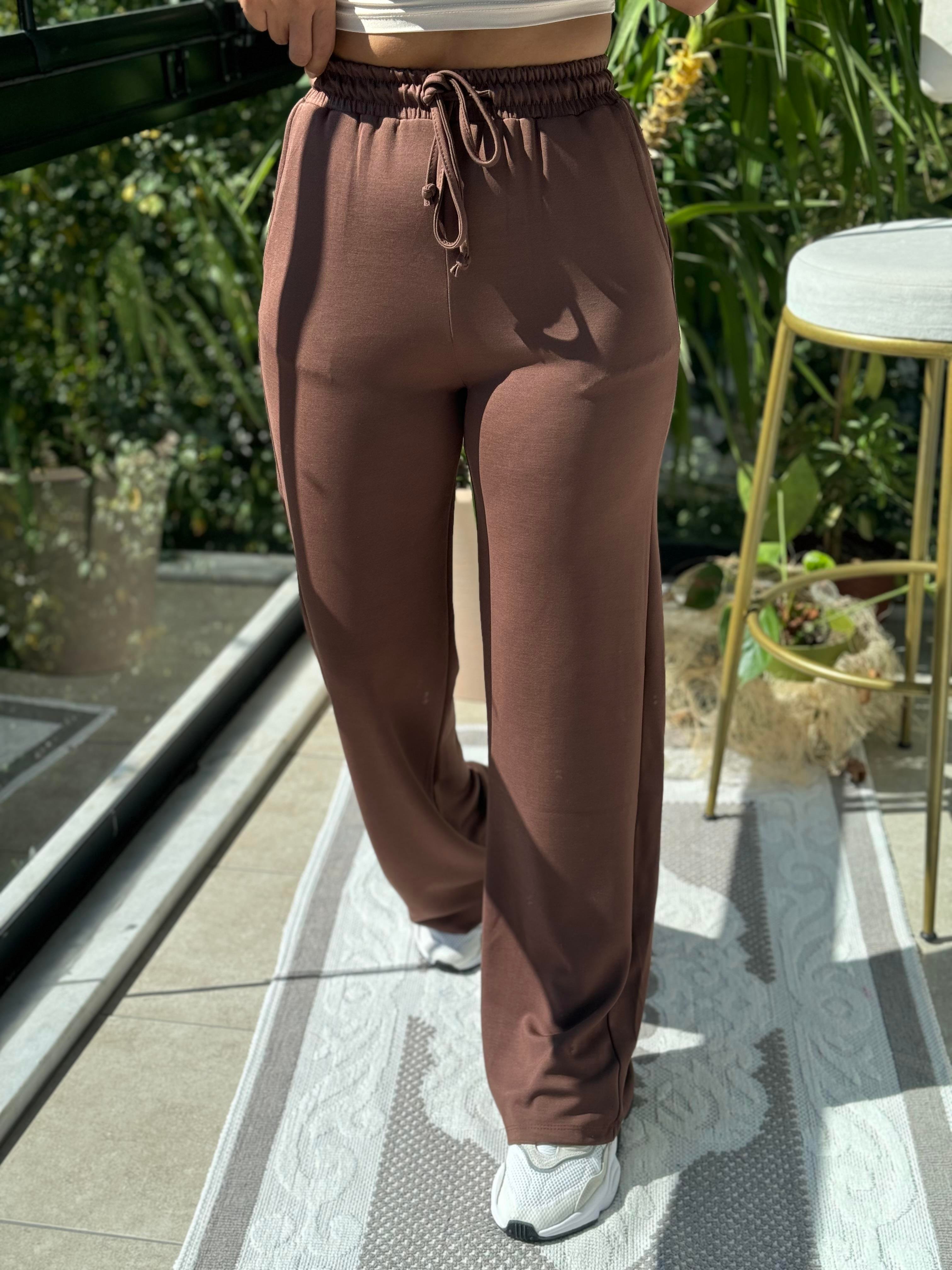 Bol Paça Modal Pantolon Kahve