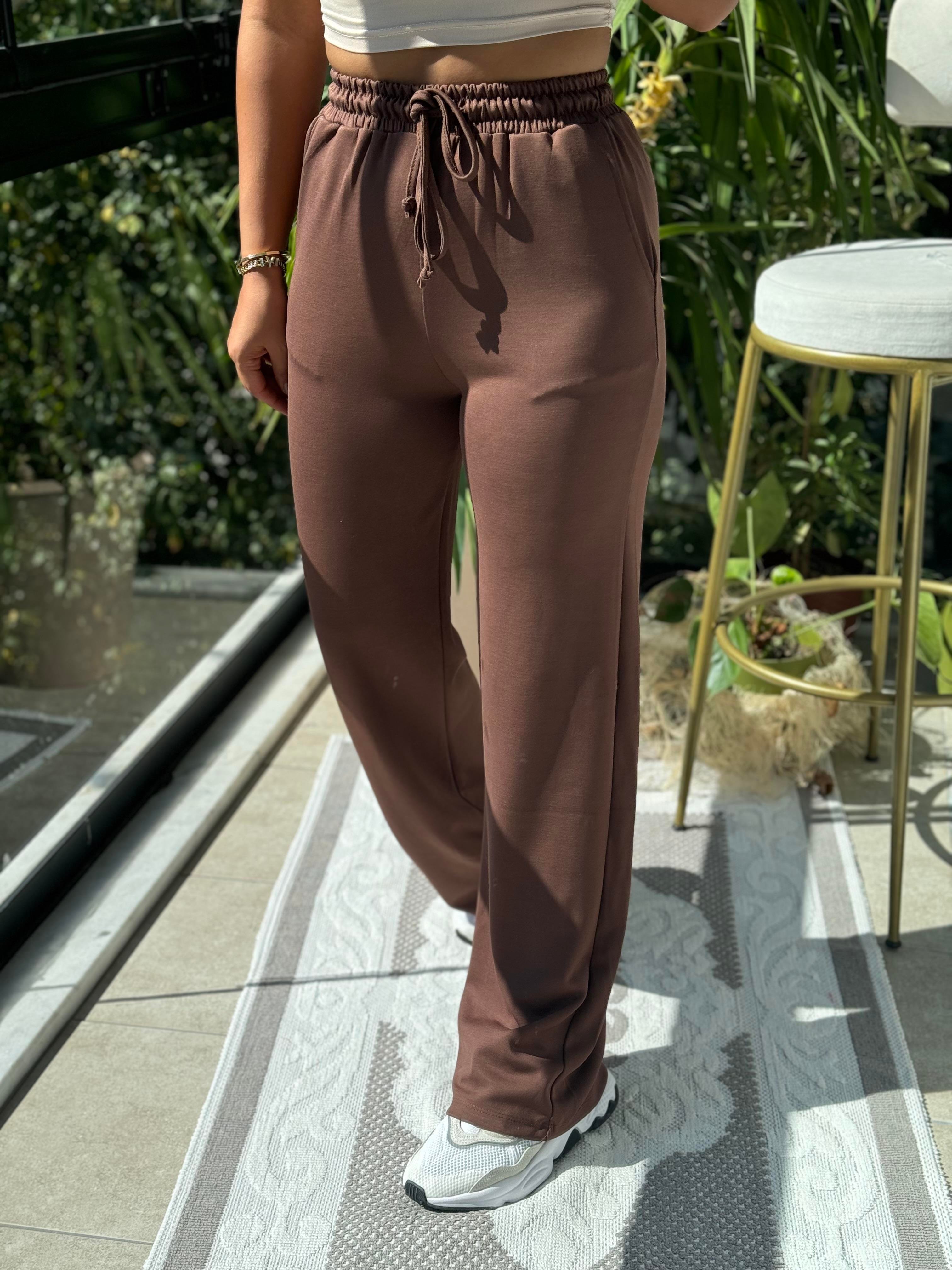 Bol Paça Modal Pantolon Kahve