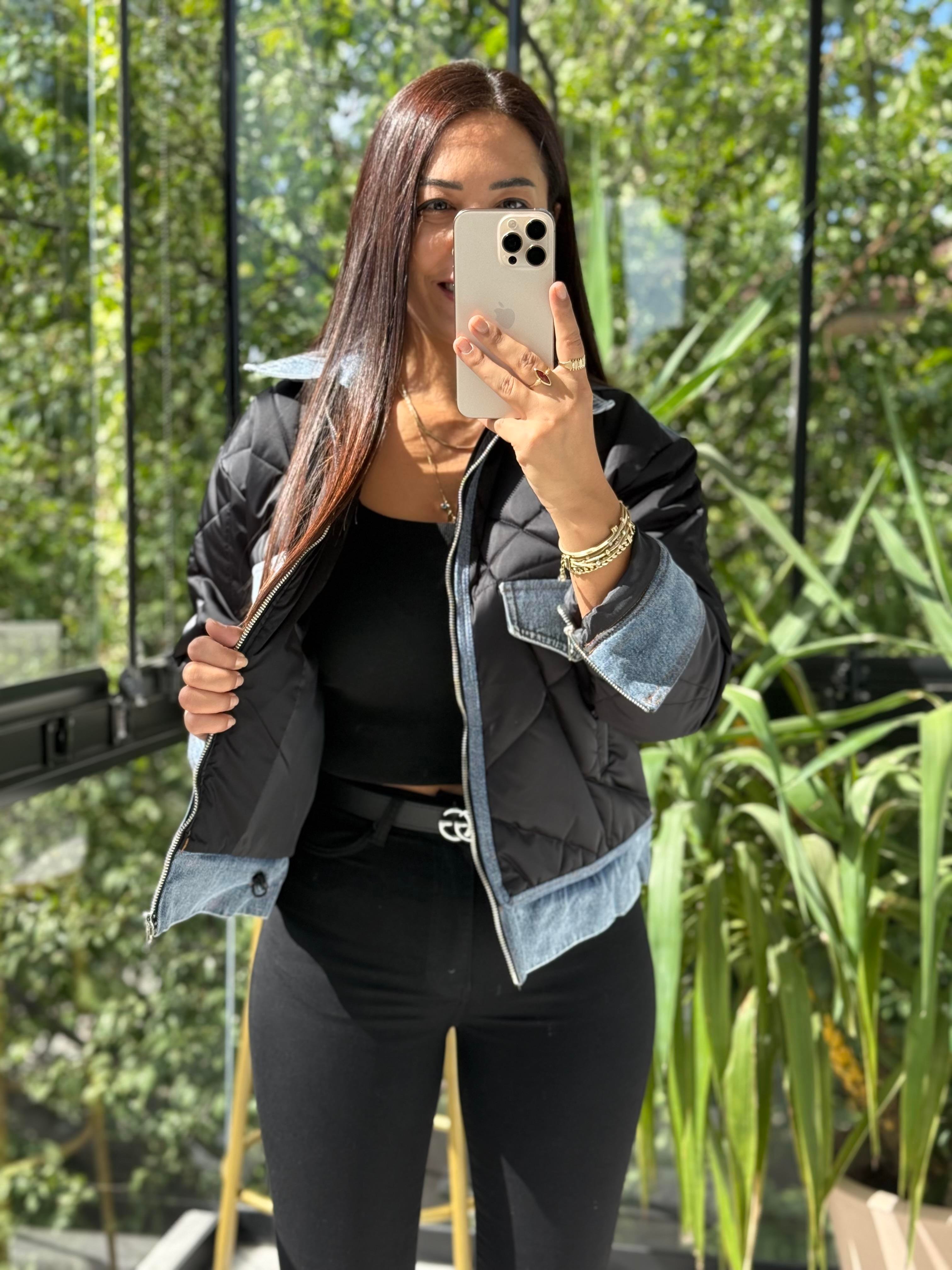 Cam Kırığı Kapitone Ceket