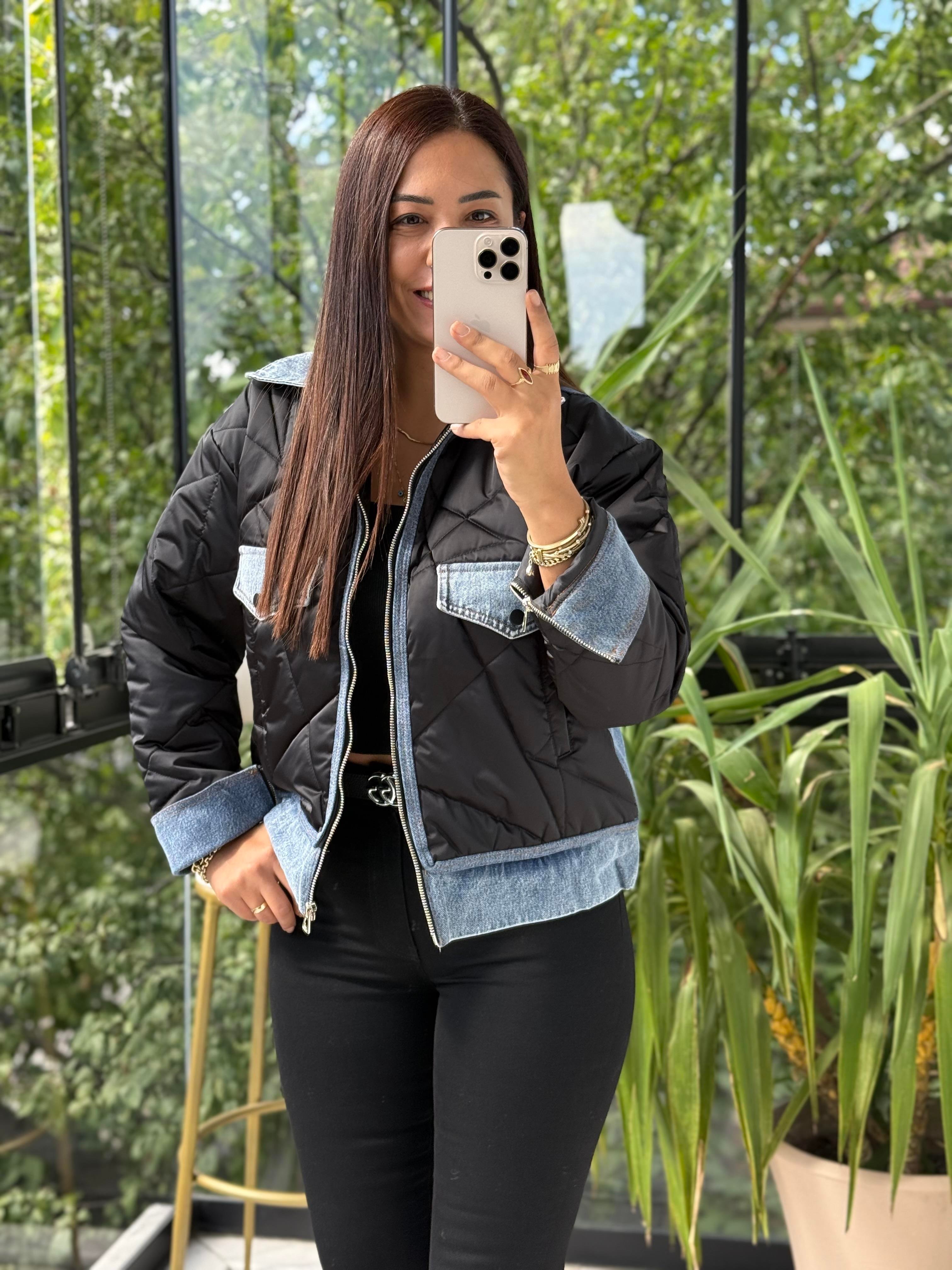 Cam Kırığı Kapitone Ceket