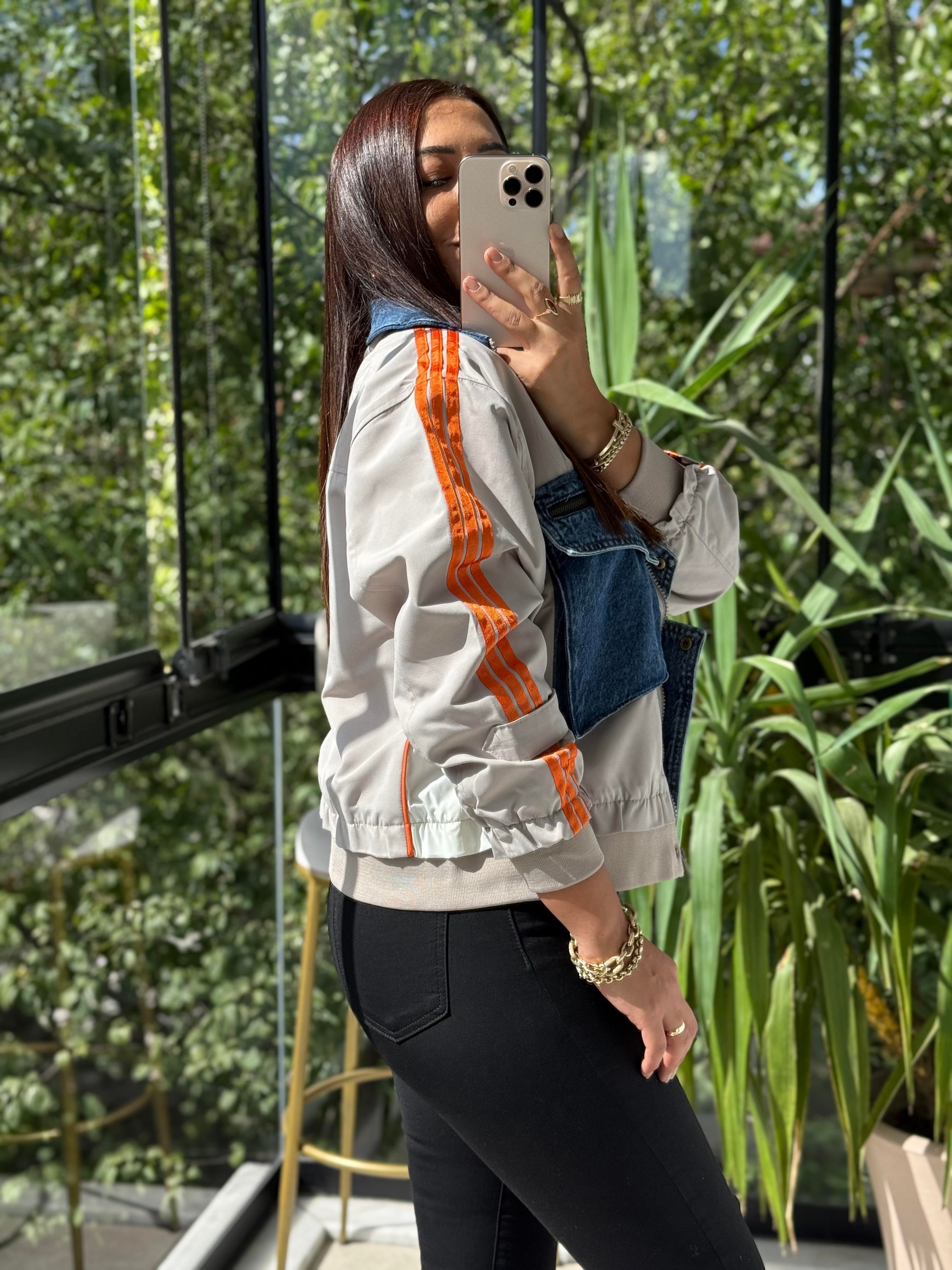 Crop Çizgili Yelek Taş