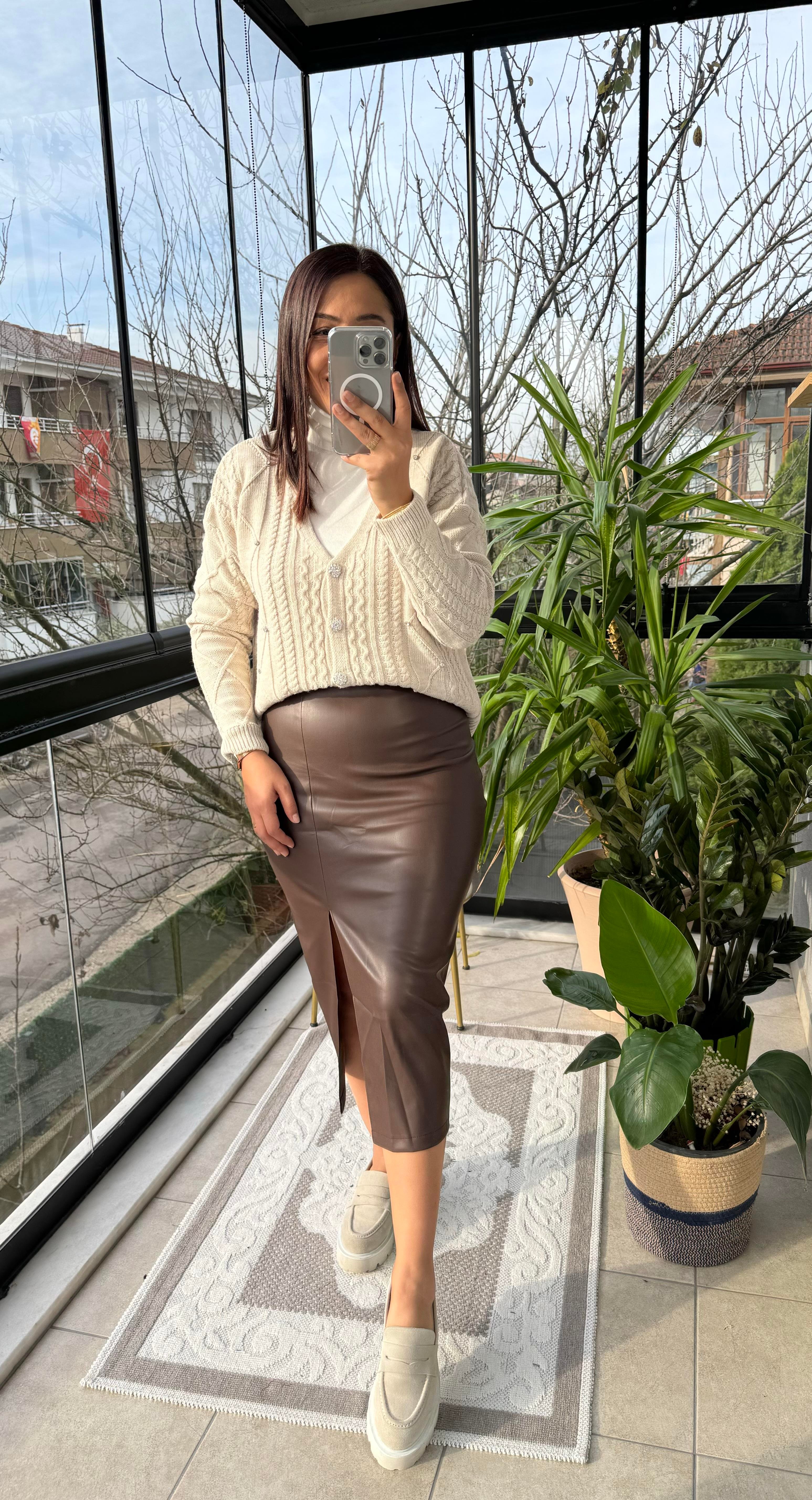 Deri Kalem Etek Kahve