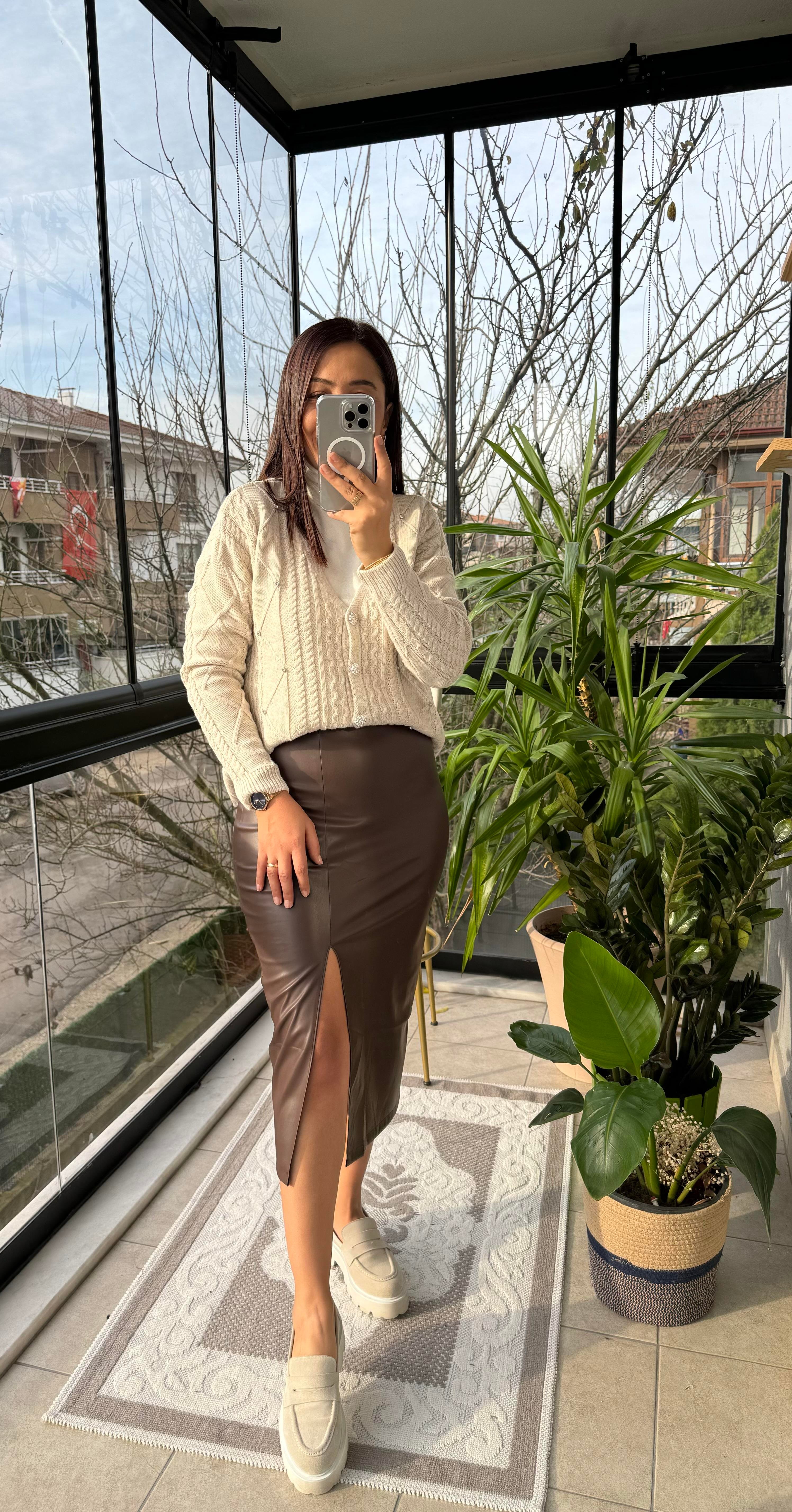 Deri Kalem Etek Kahve