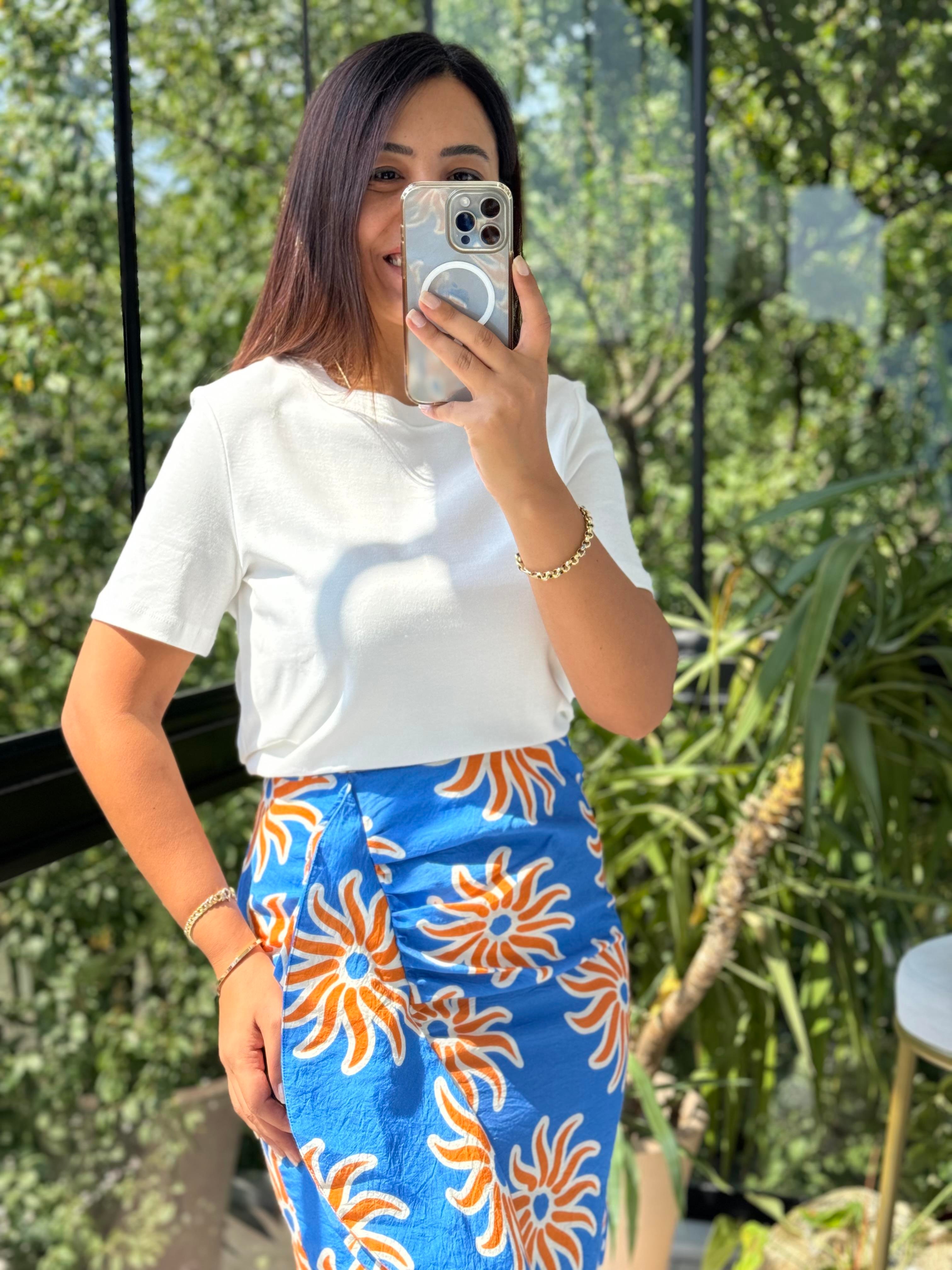 Dilvin Bisiklet Yaka Tişört Ekru