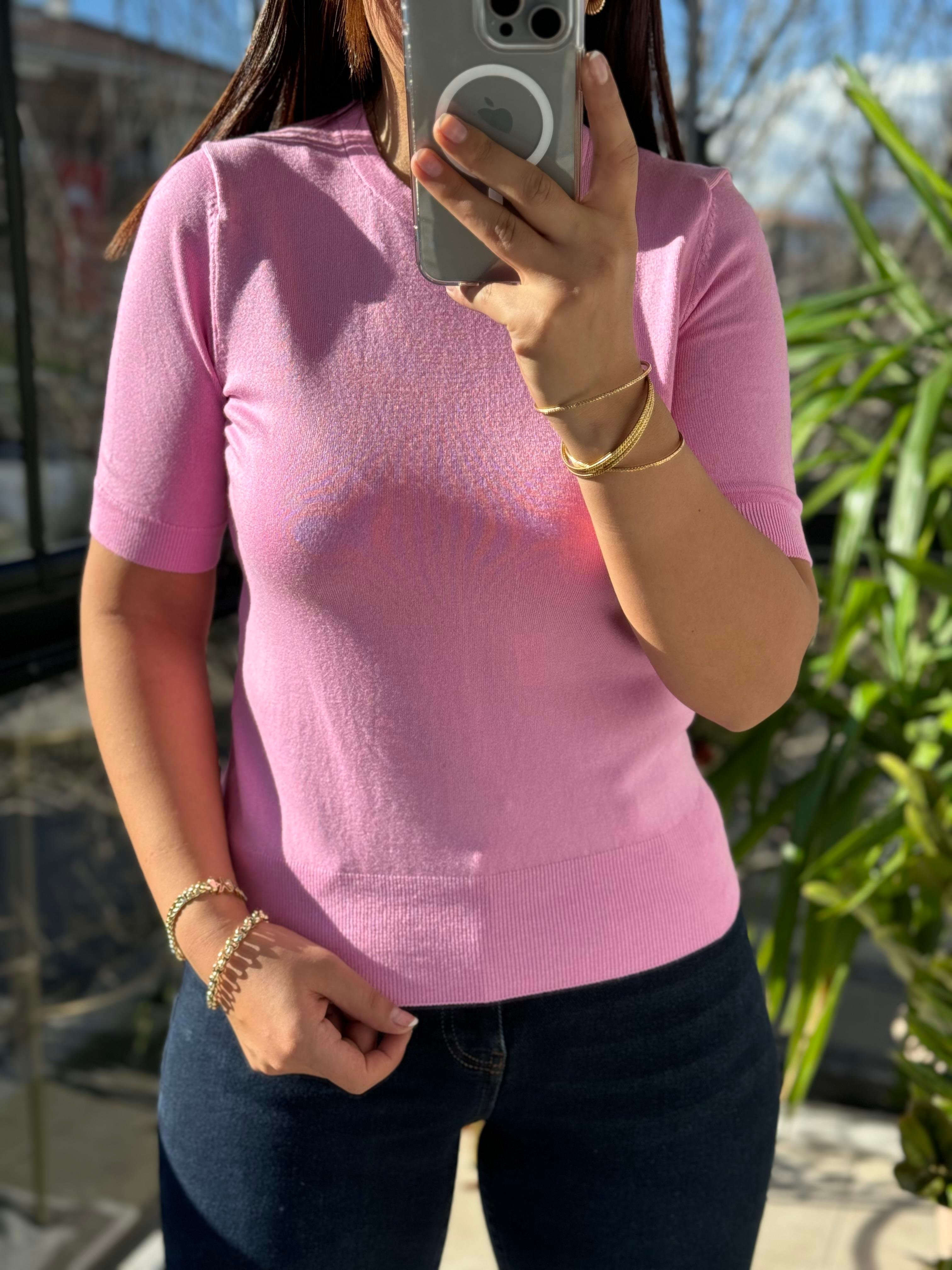 Dilvin Bisiklet Yaka Triko Beyaz