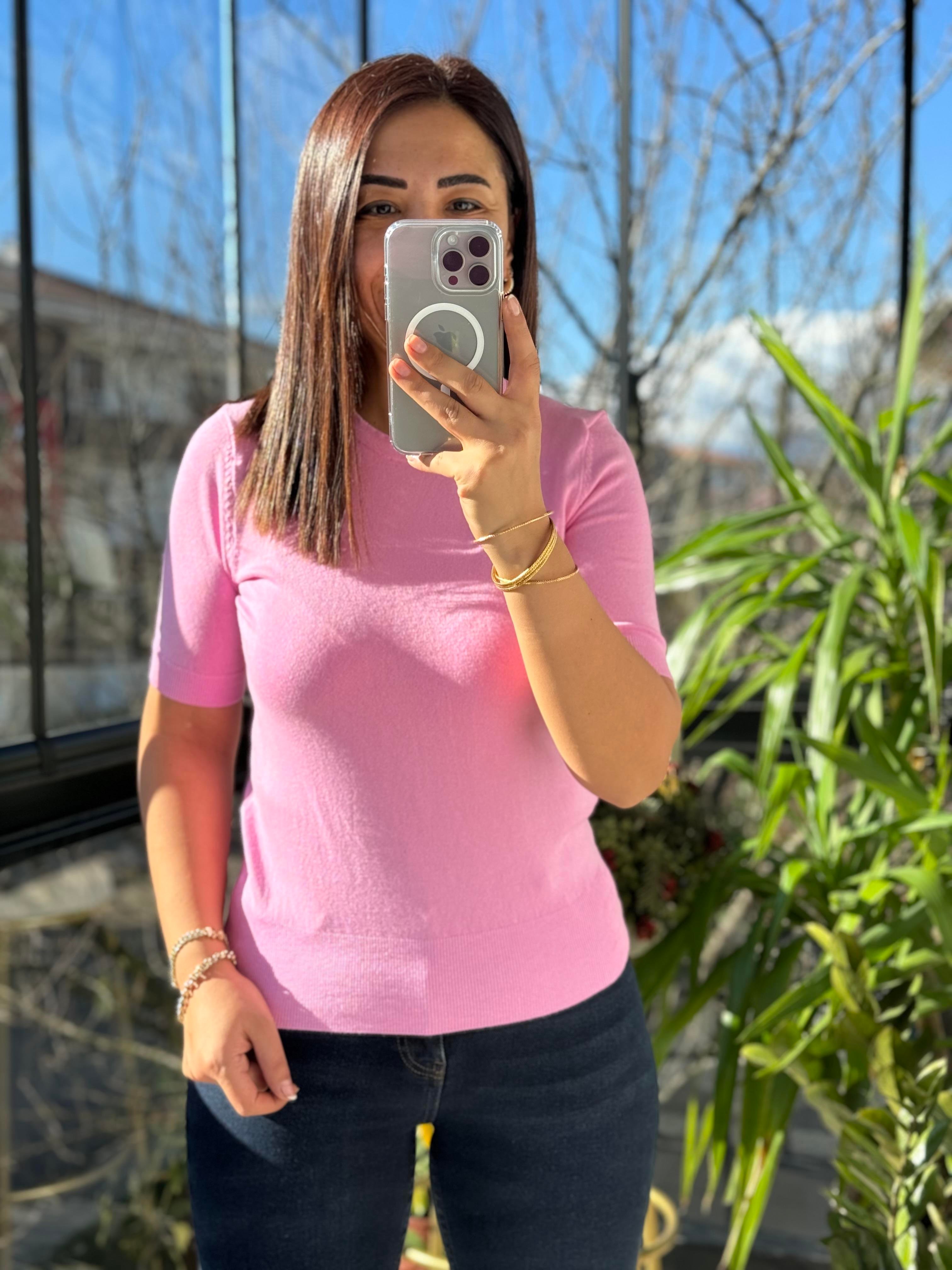 Dilvin Bisiklet Yaka Triko Beyaz