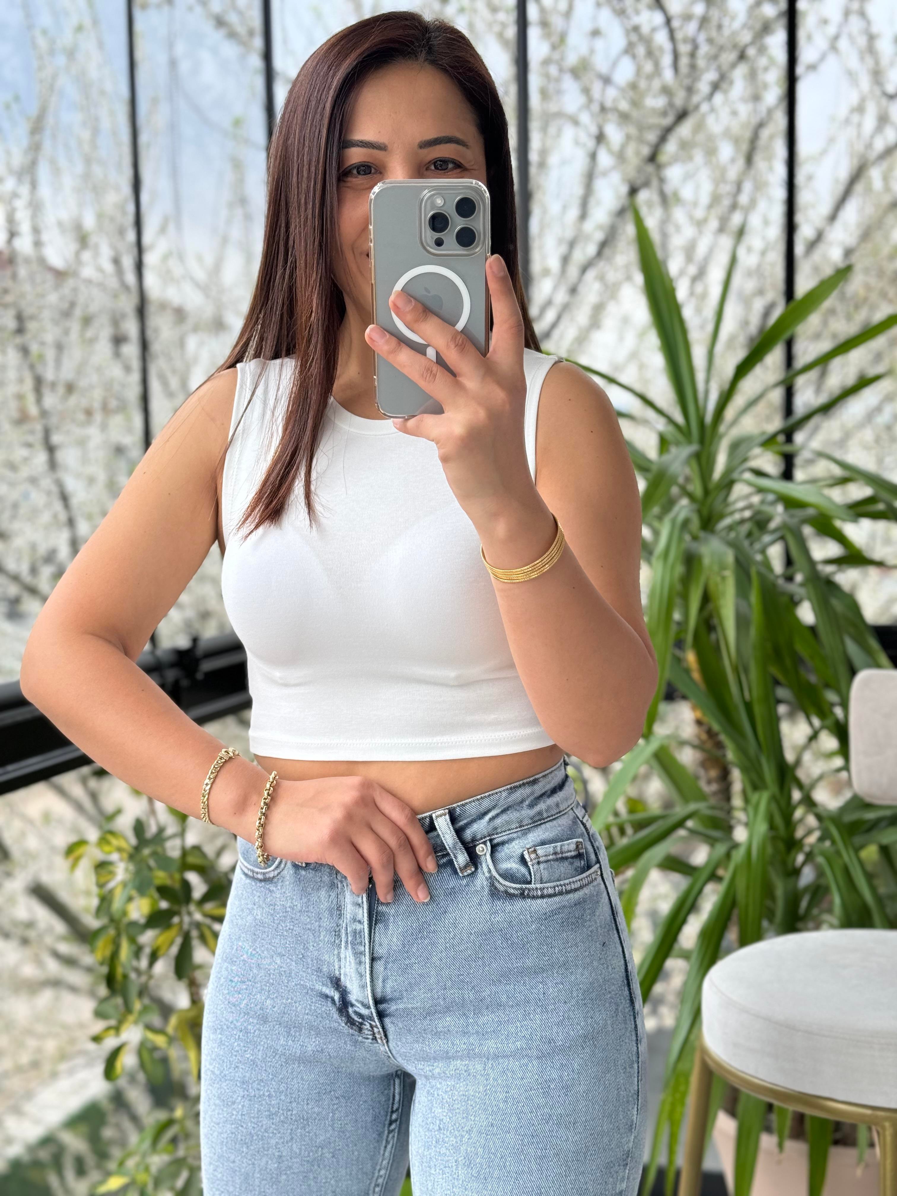 Dilvin Crop Atlet Ekru