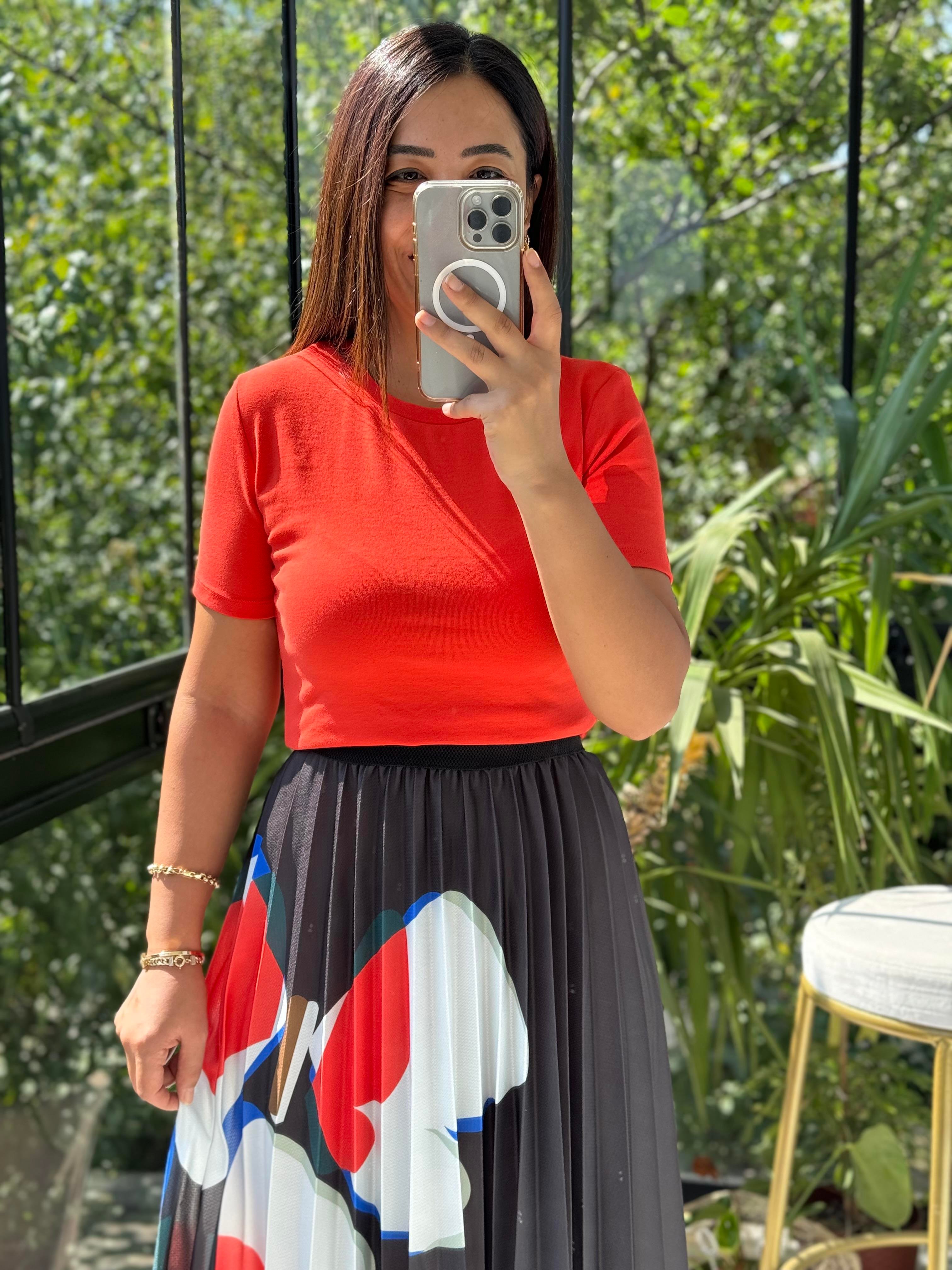 Dilvin Crop Tişört Kırmızı