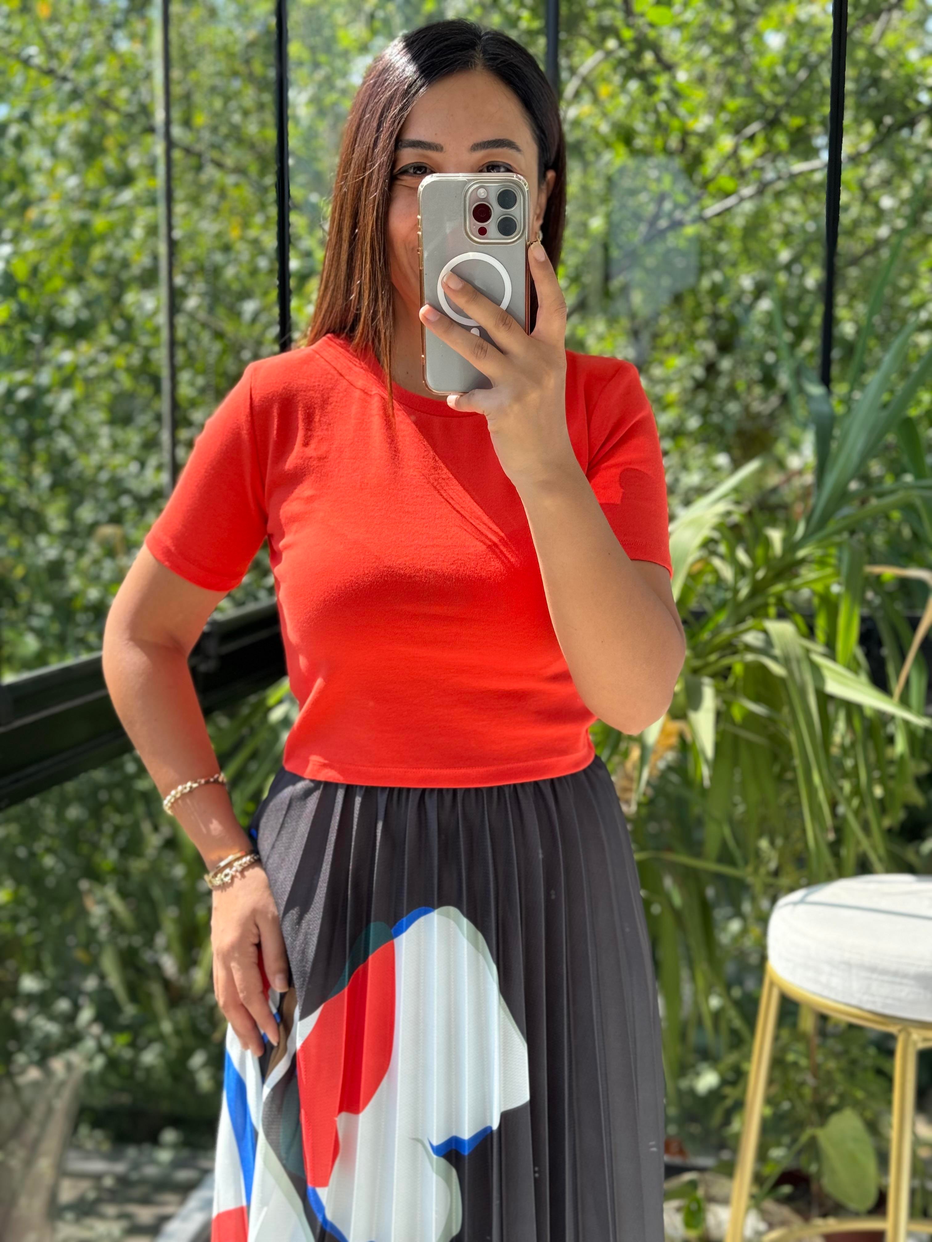 Dilvin Crop Tişört Kırmızı