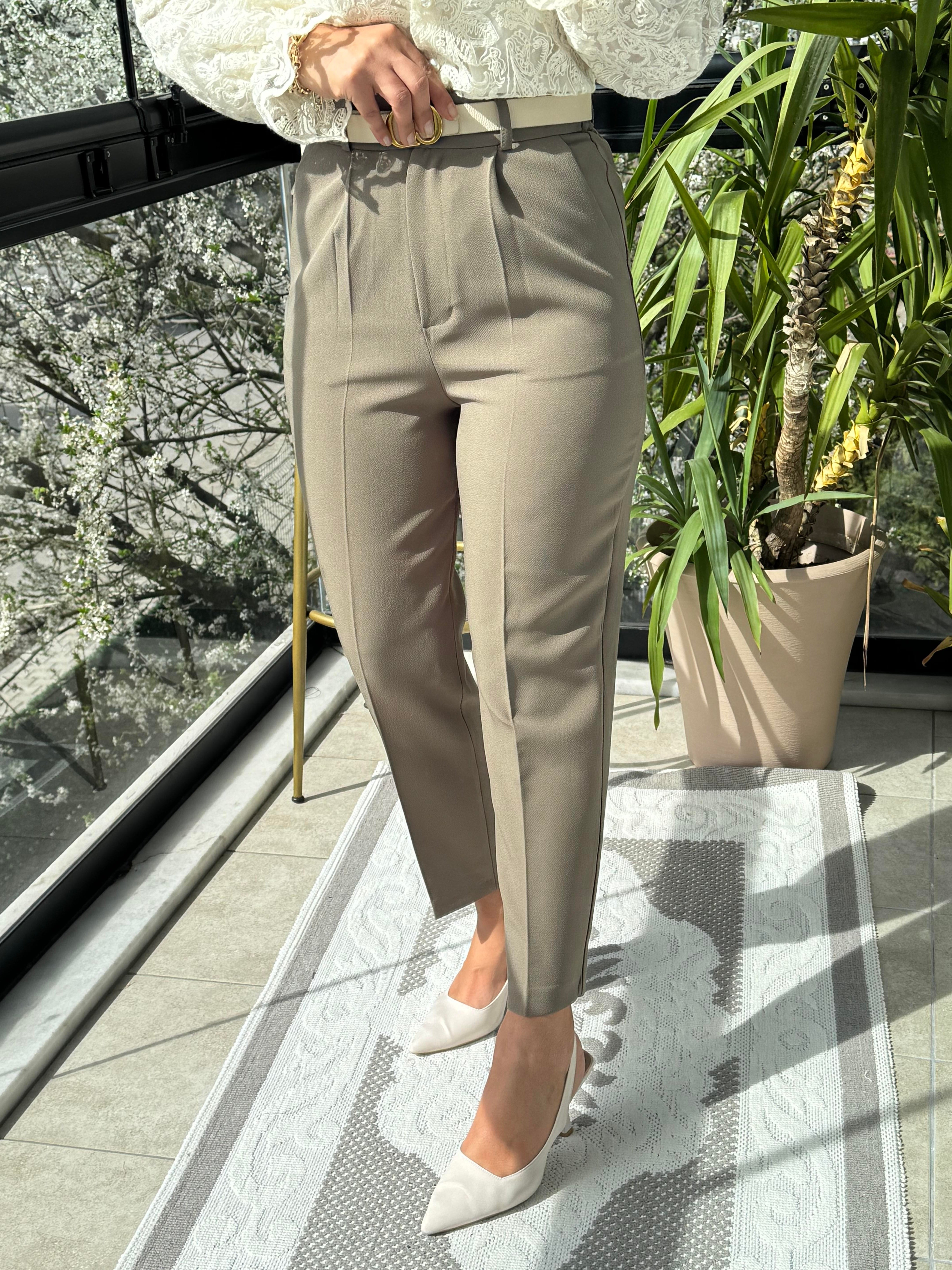 Duble Paça Pantolon Haki Yeşili