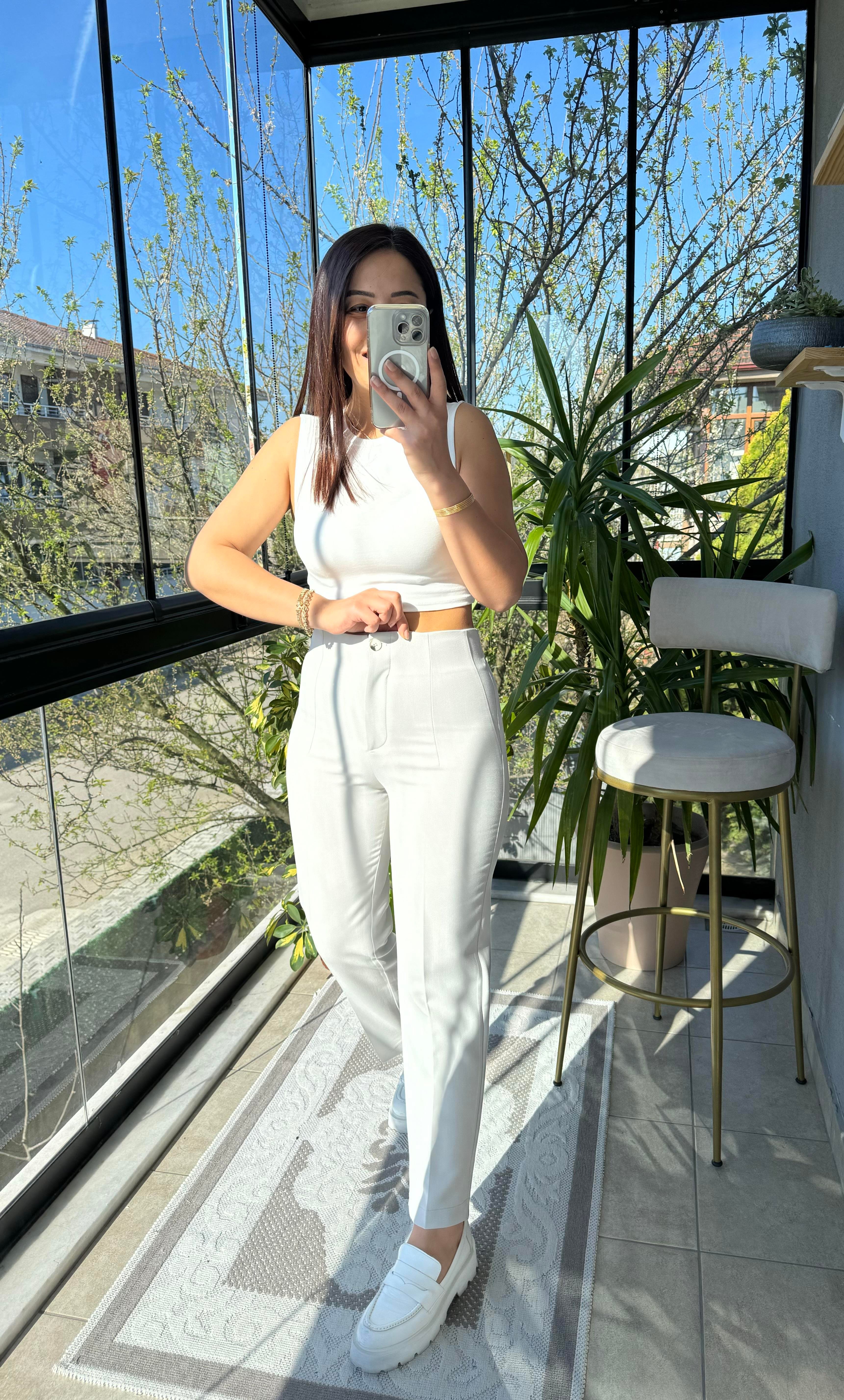 Düğmeli Zra Model Havuç Kesim Pantolon TAŞ