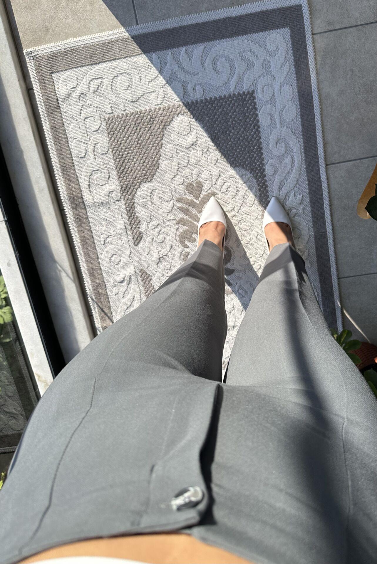 Düğmeli Zra Model Havuç Kesim Pantolon Gri