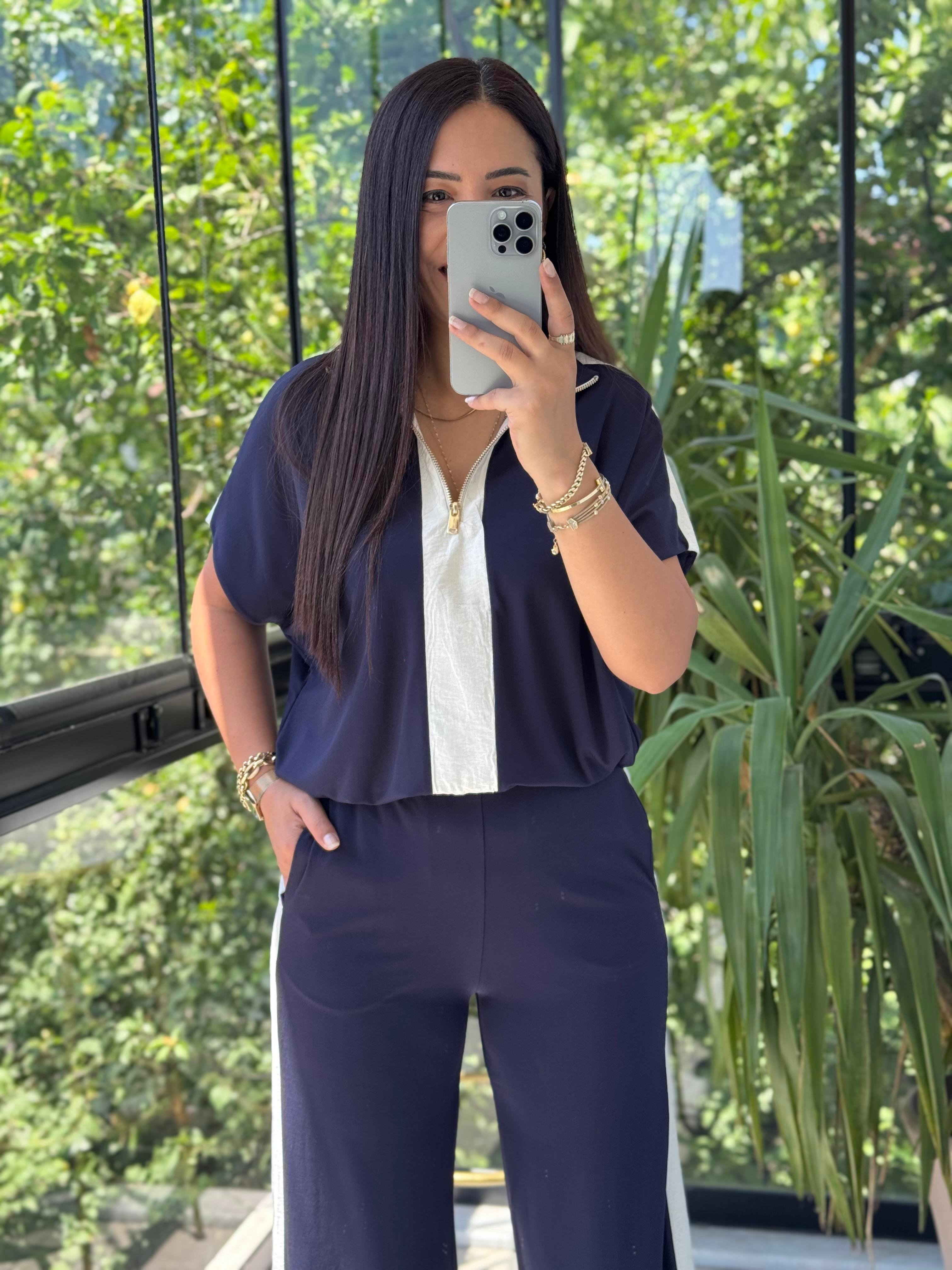 Fermuarlı İnce Modal Takım Lacivert