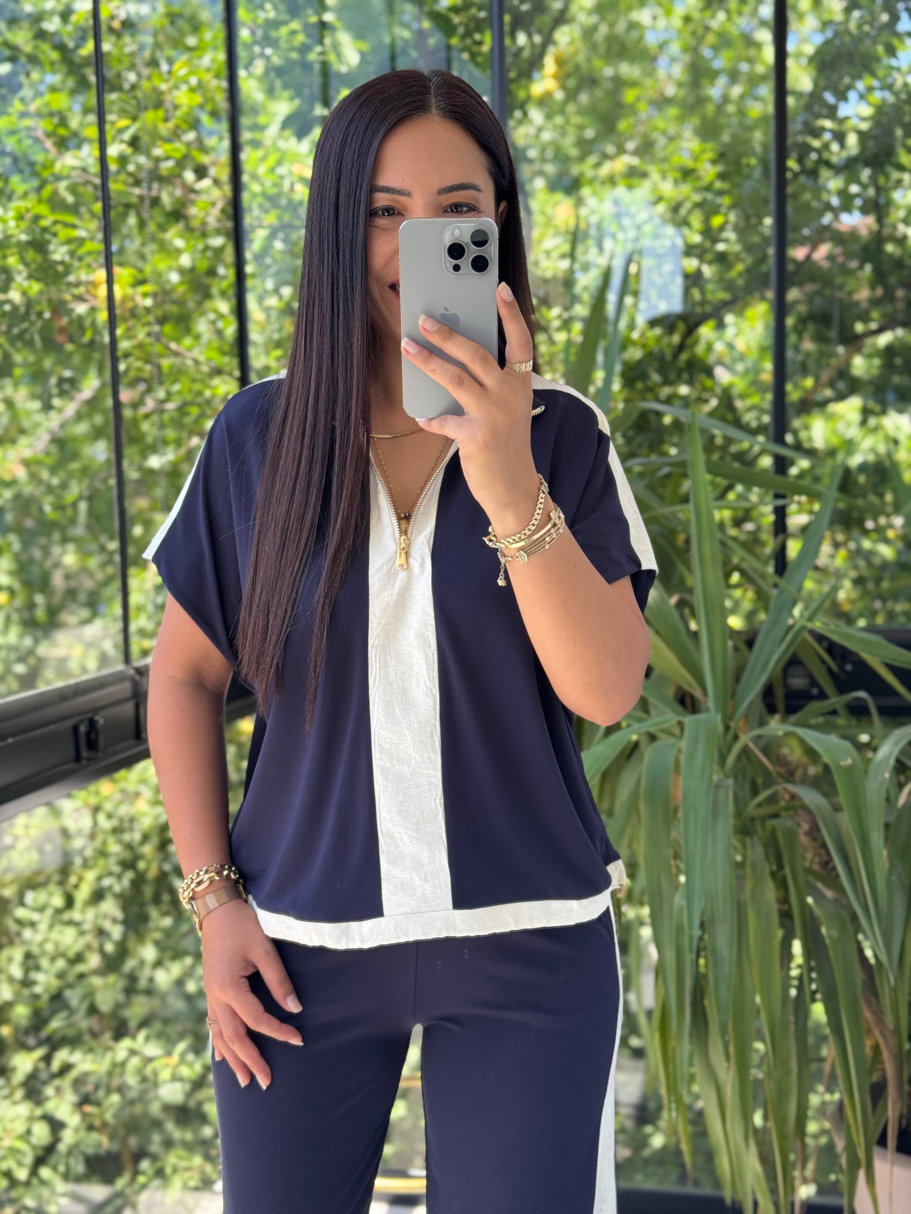 Fermuarlı İnce Modal Takım Lacivert