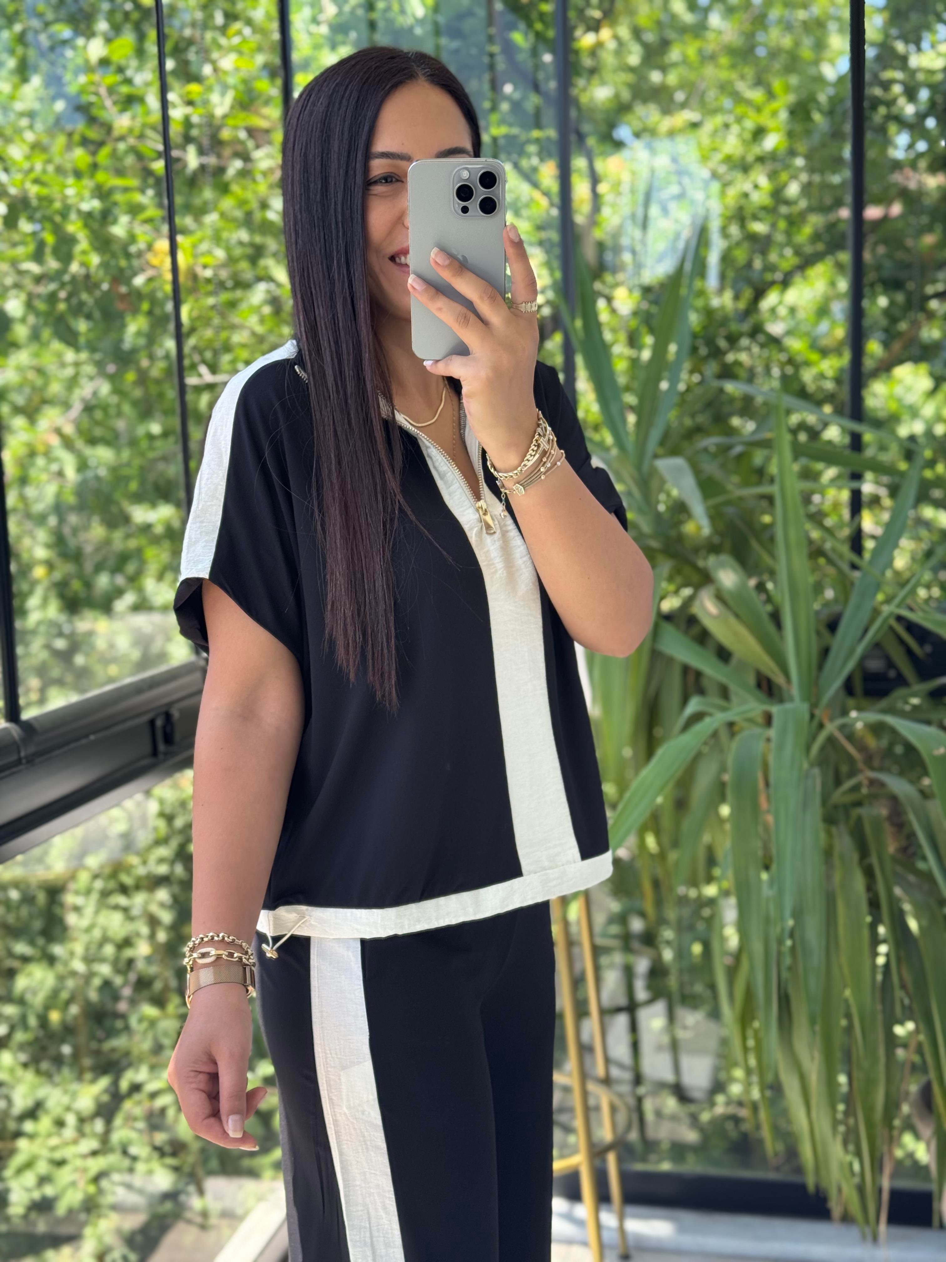 Fermuarlı İnce Modal Takım Siyah