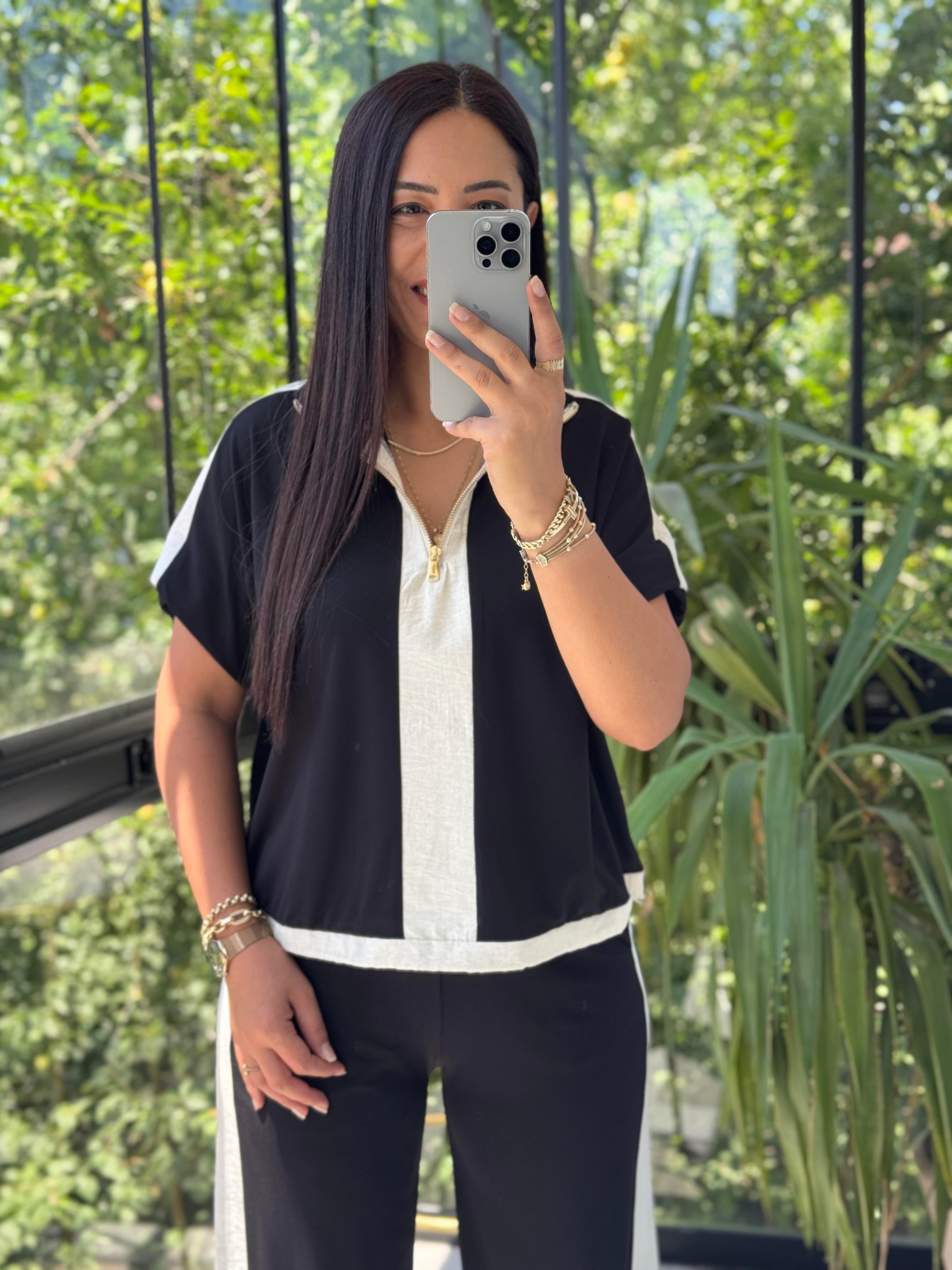 Fermuarlı İnce Modal Takım Siyah