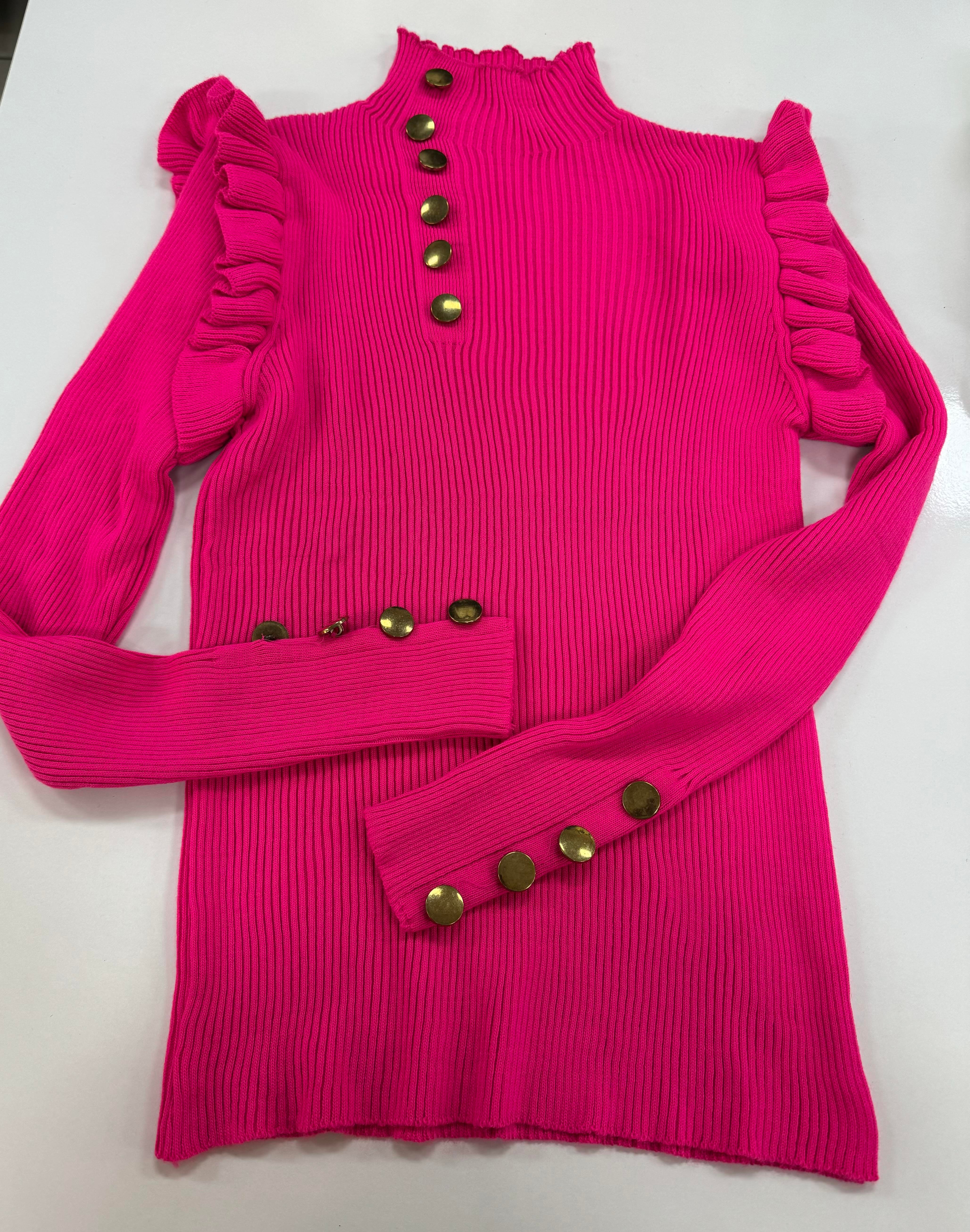 Gol Düğmeli Triko Kazak