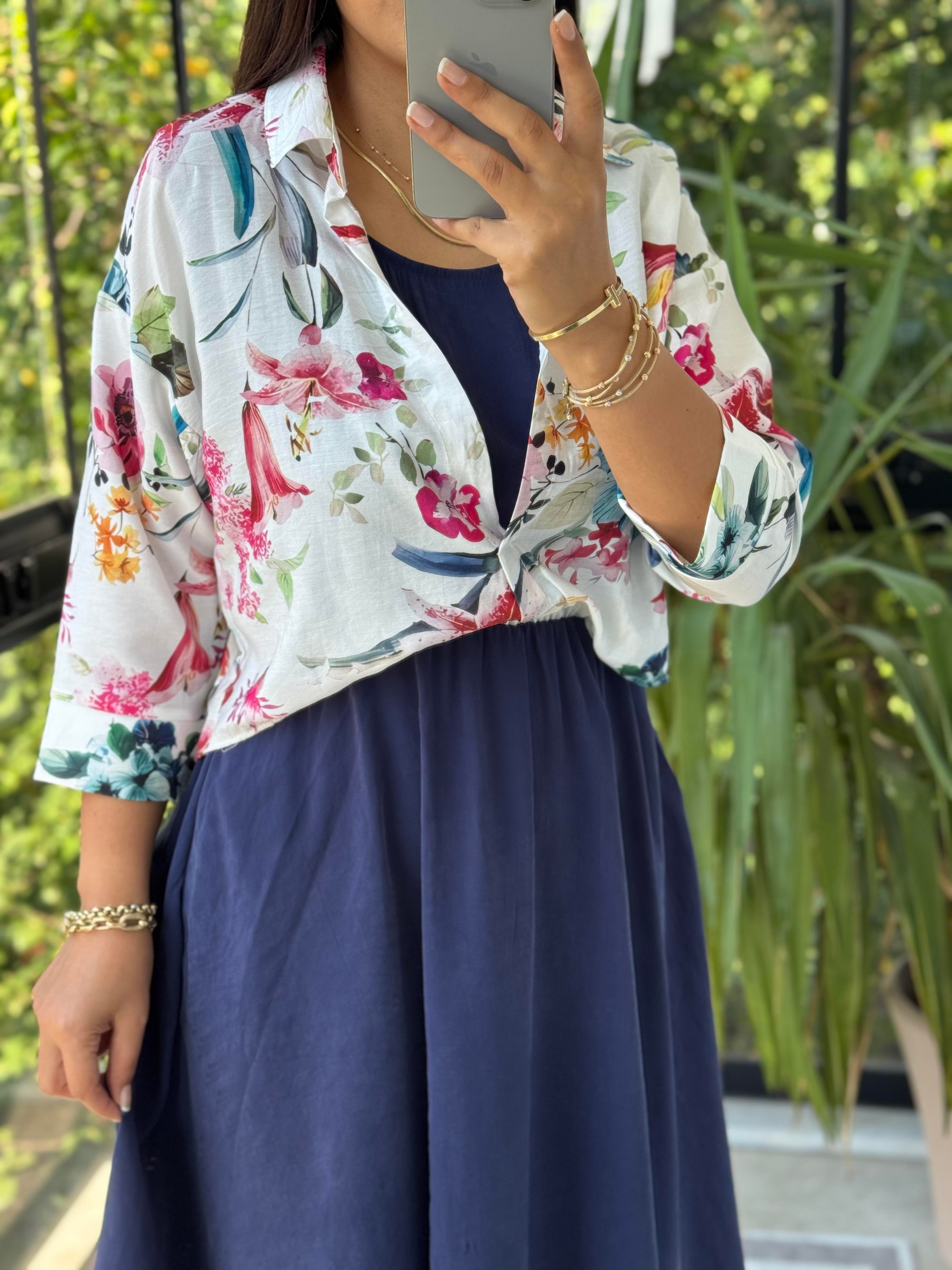 Gömlekli Elbise Çiçekli