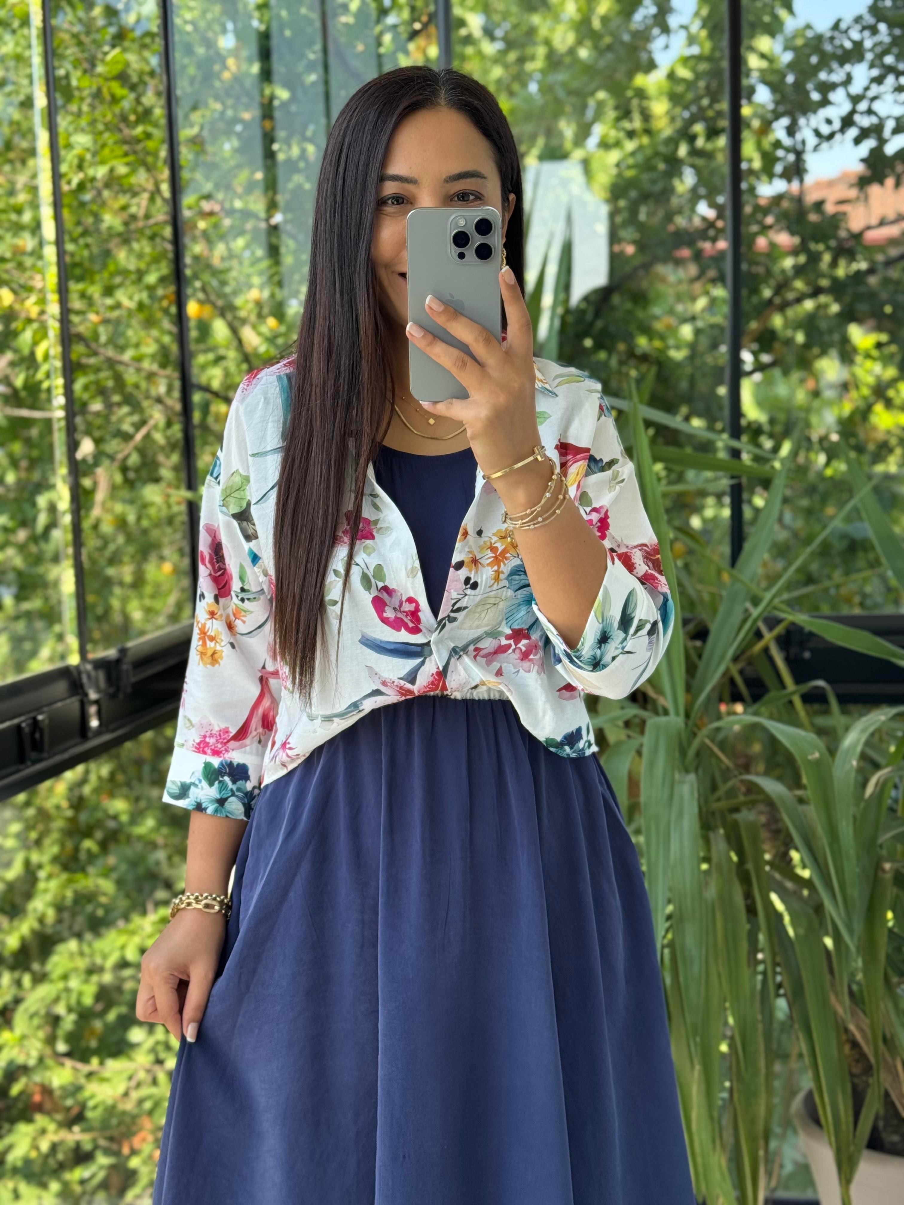 Gömlekli Elbise Çiçekli