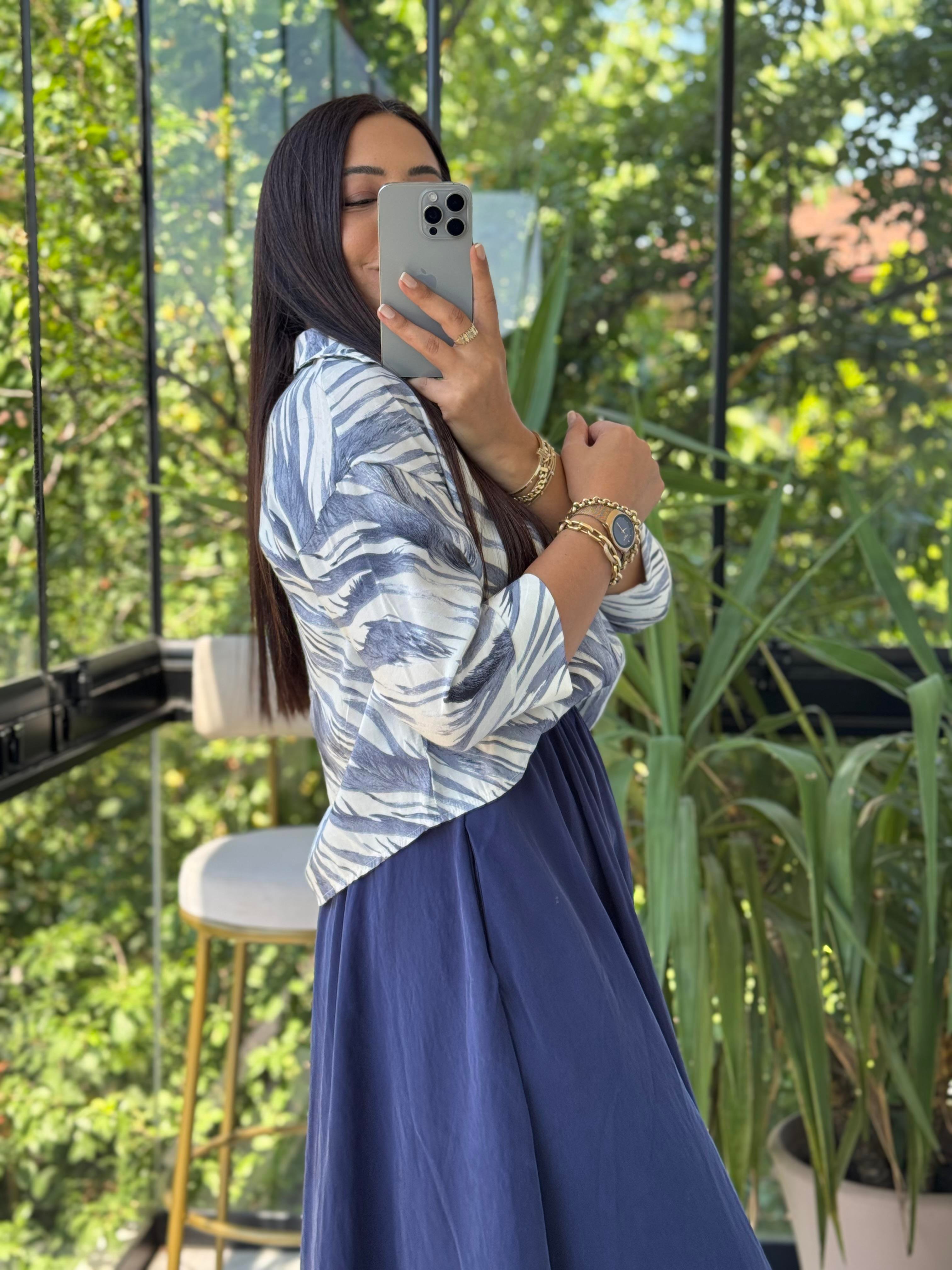 Gömlekli Elbise Lacivert