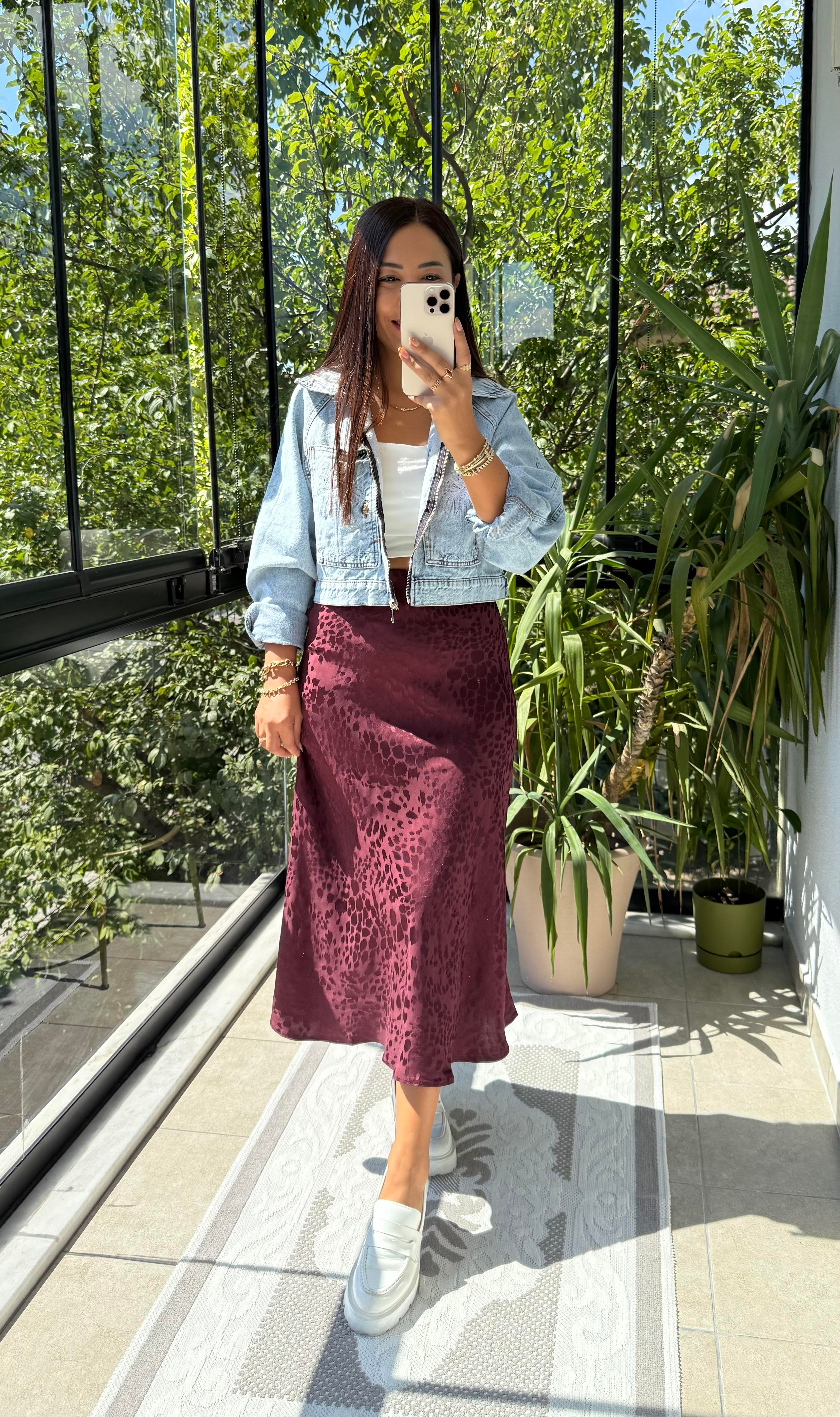 Hawai Nakışlı Ceket Mavi