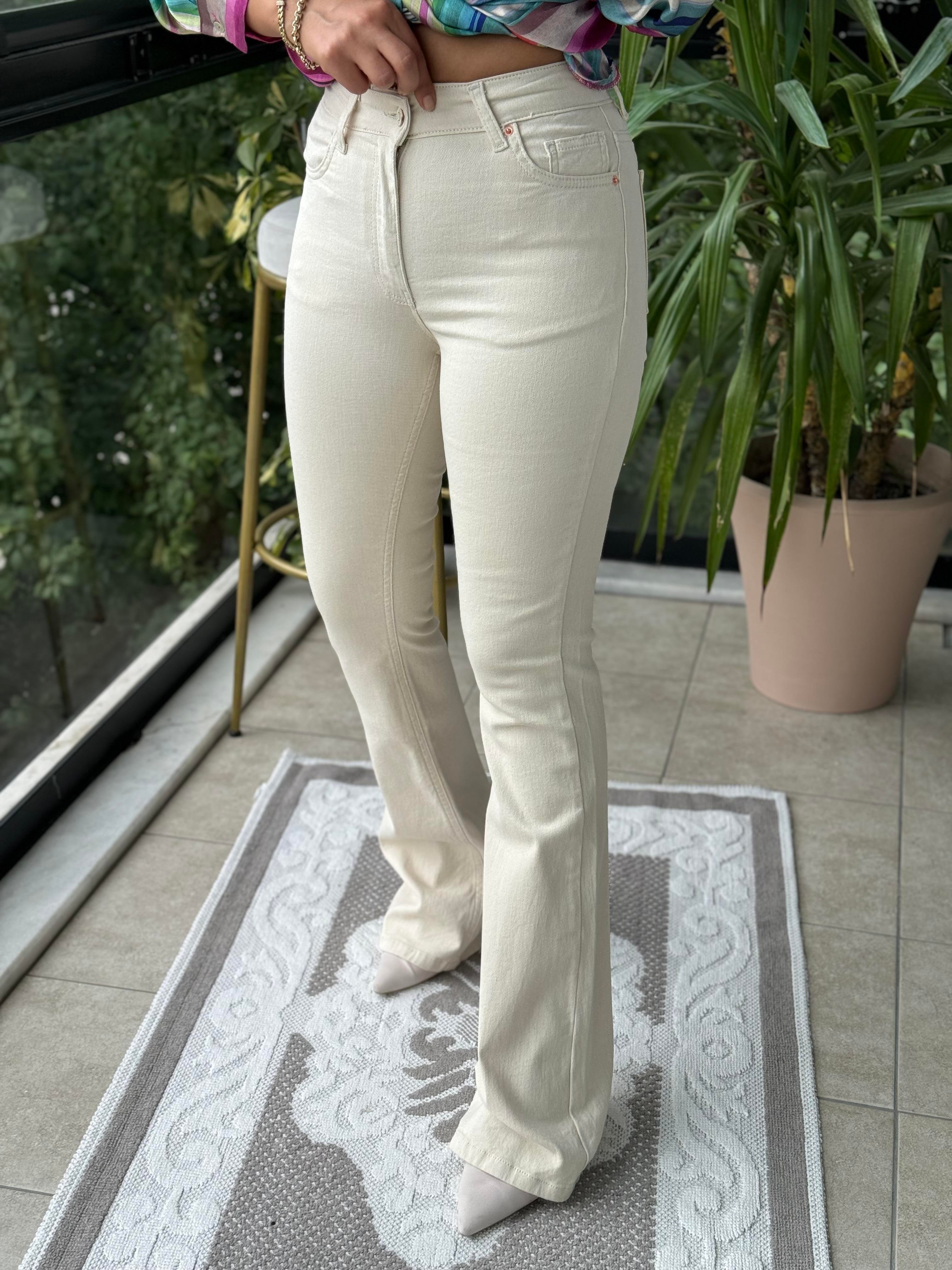 İspanyol Paça Jean Krem