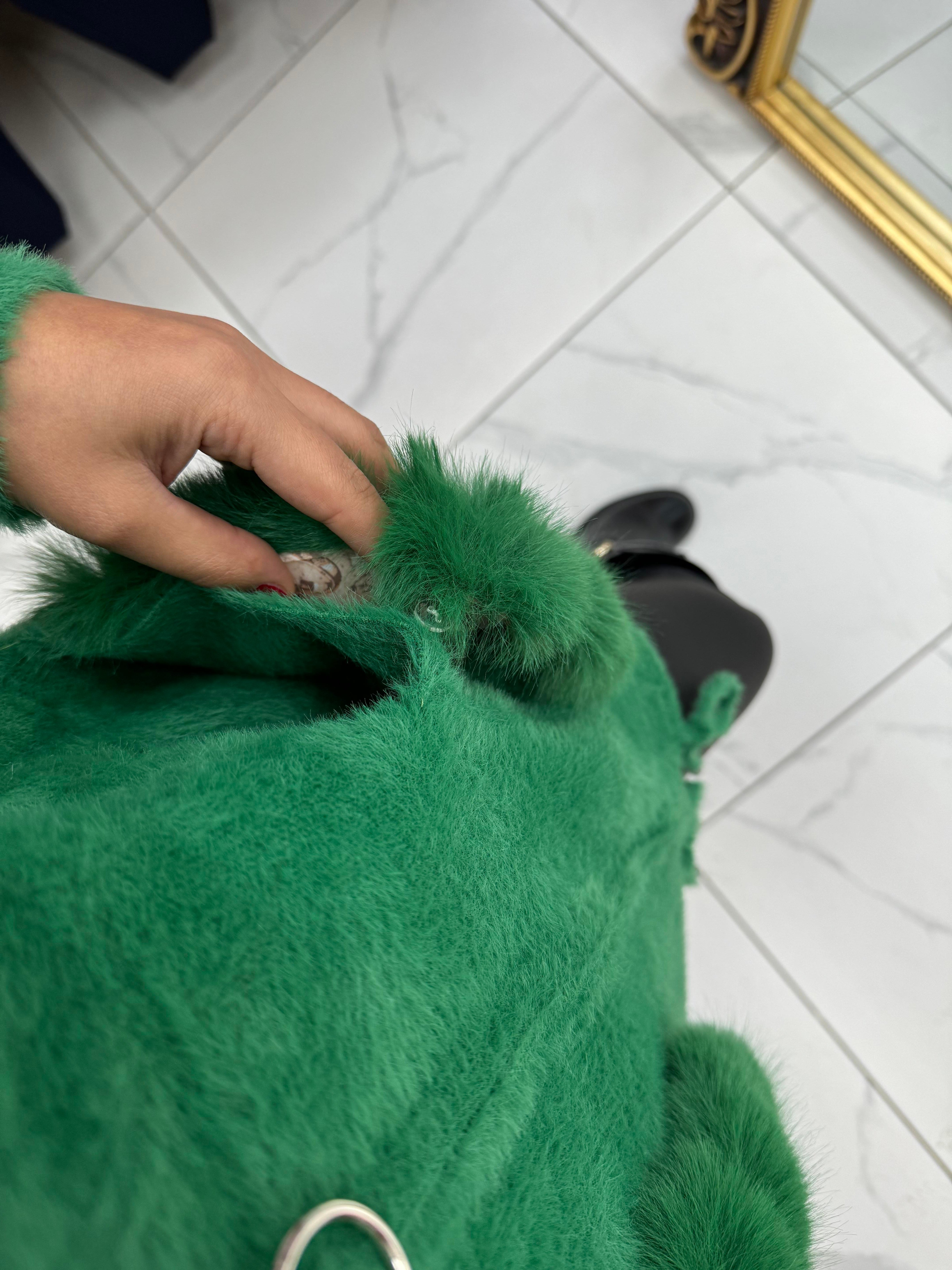 İthal Angora Hırka Yeşil