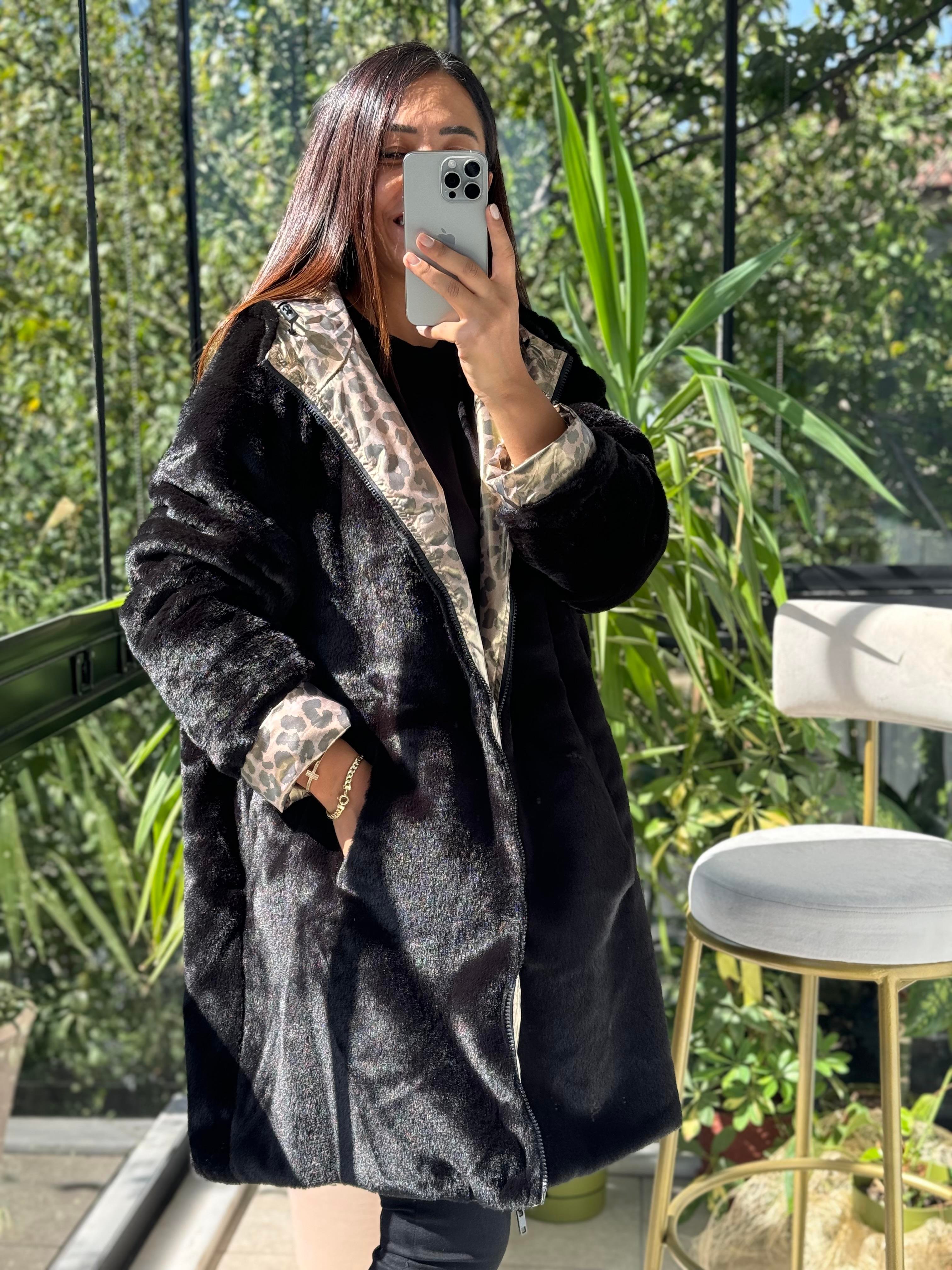 İthal Çift Taraflı Leoparlı Kaban 