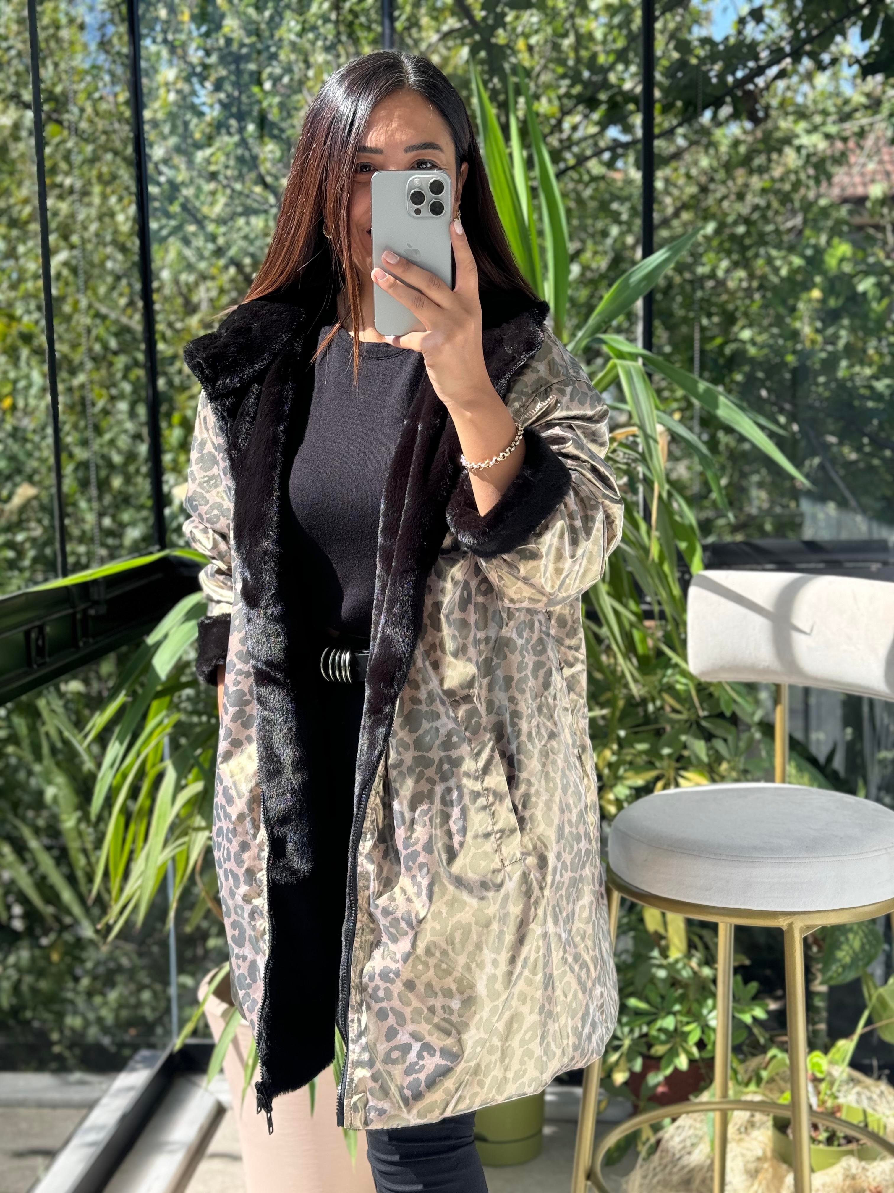 İthal Çift Taraflı Leoparlı Kaban 