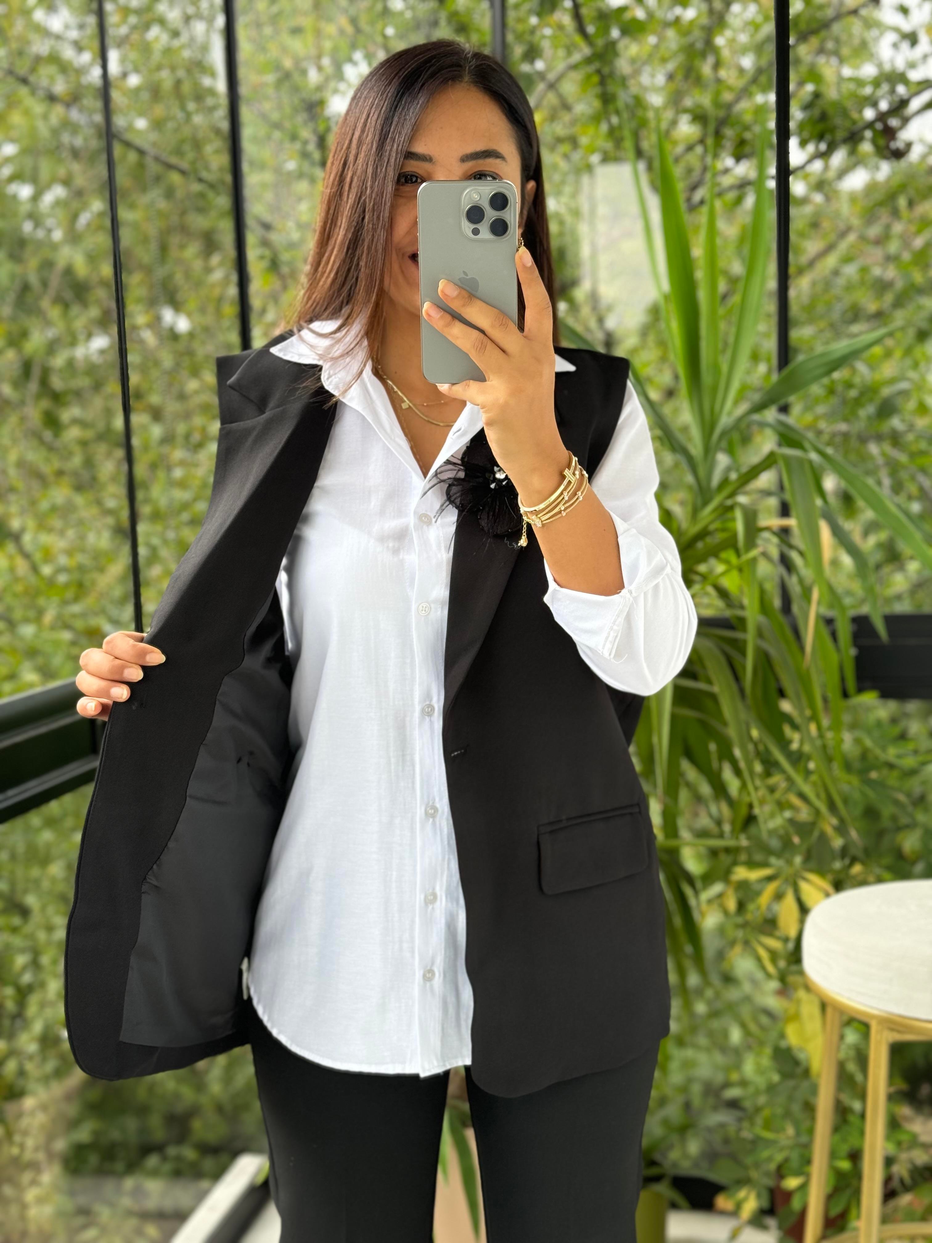 İthal Tasarım Yelek Fiyonklu