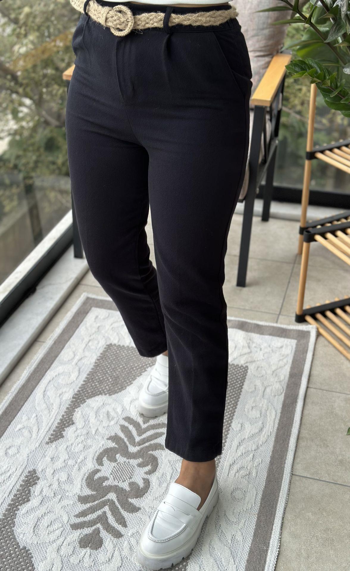 Kanvas Kumaş Pantolon Siyah