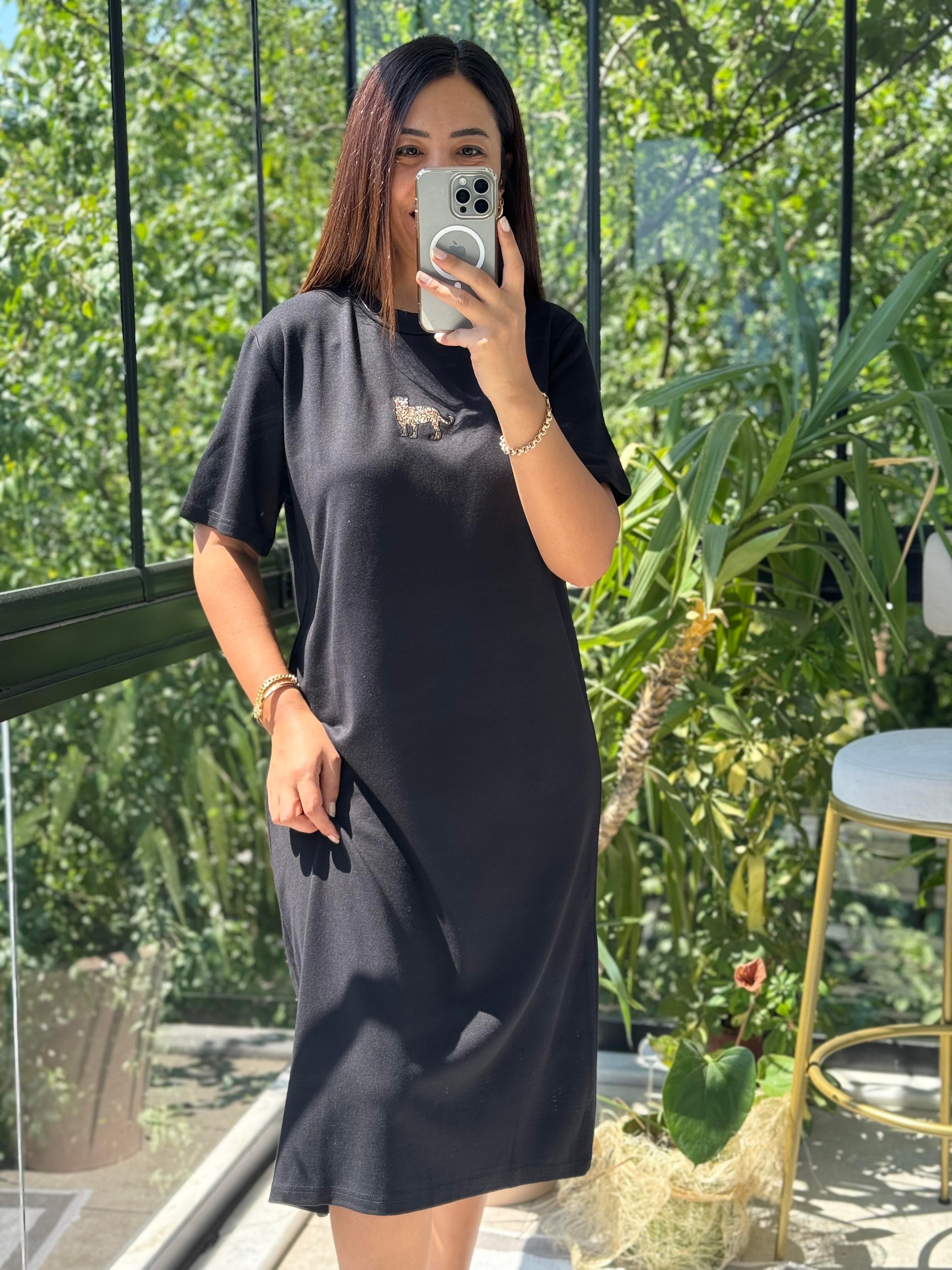 Kaplanlı Elbise Siyah