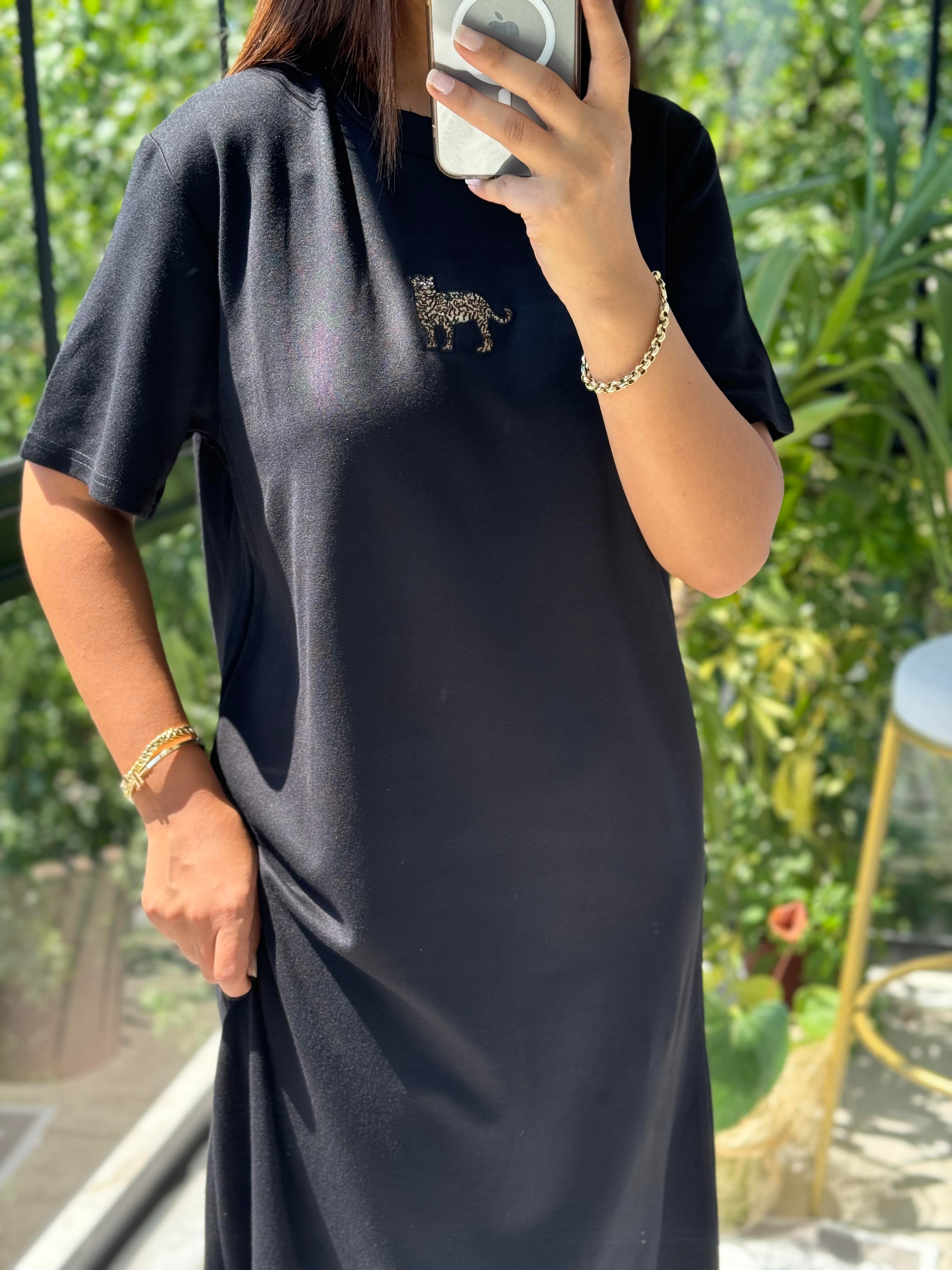 Kaplanlı Elbise Siyah